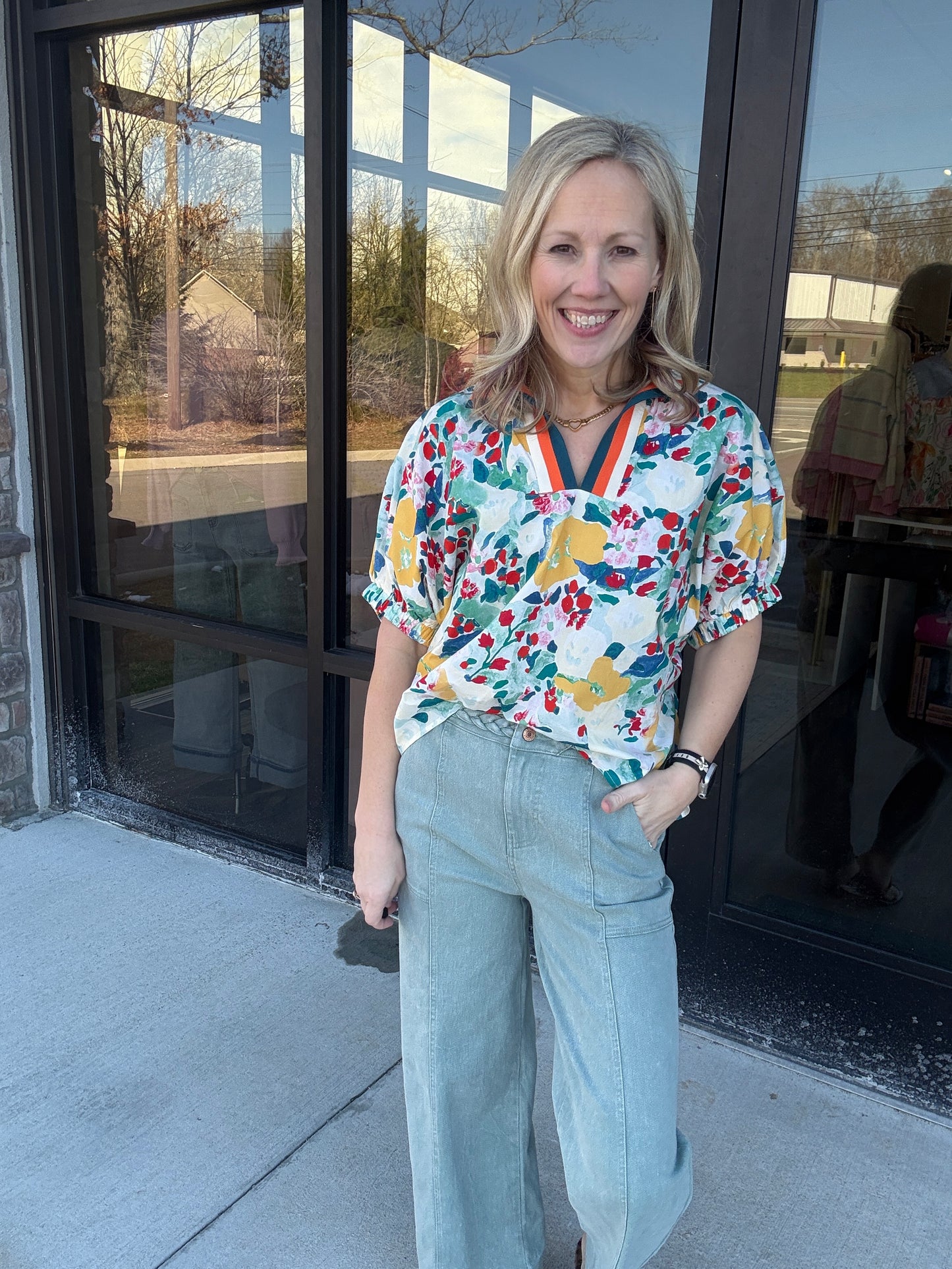 Meadow Breeze Top- Green