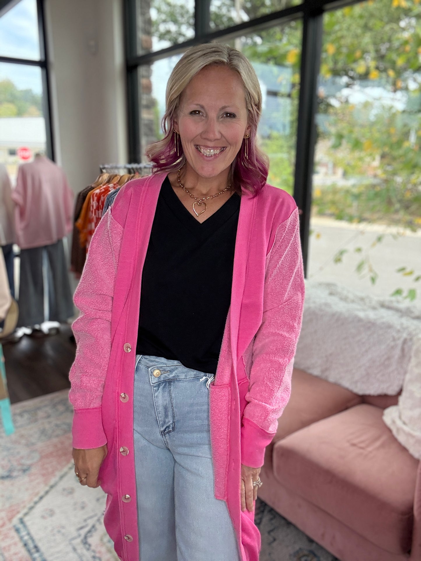 It's Friday Cardi- Pink