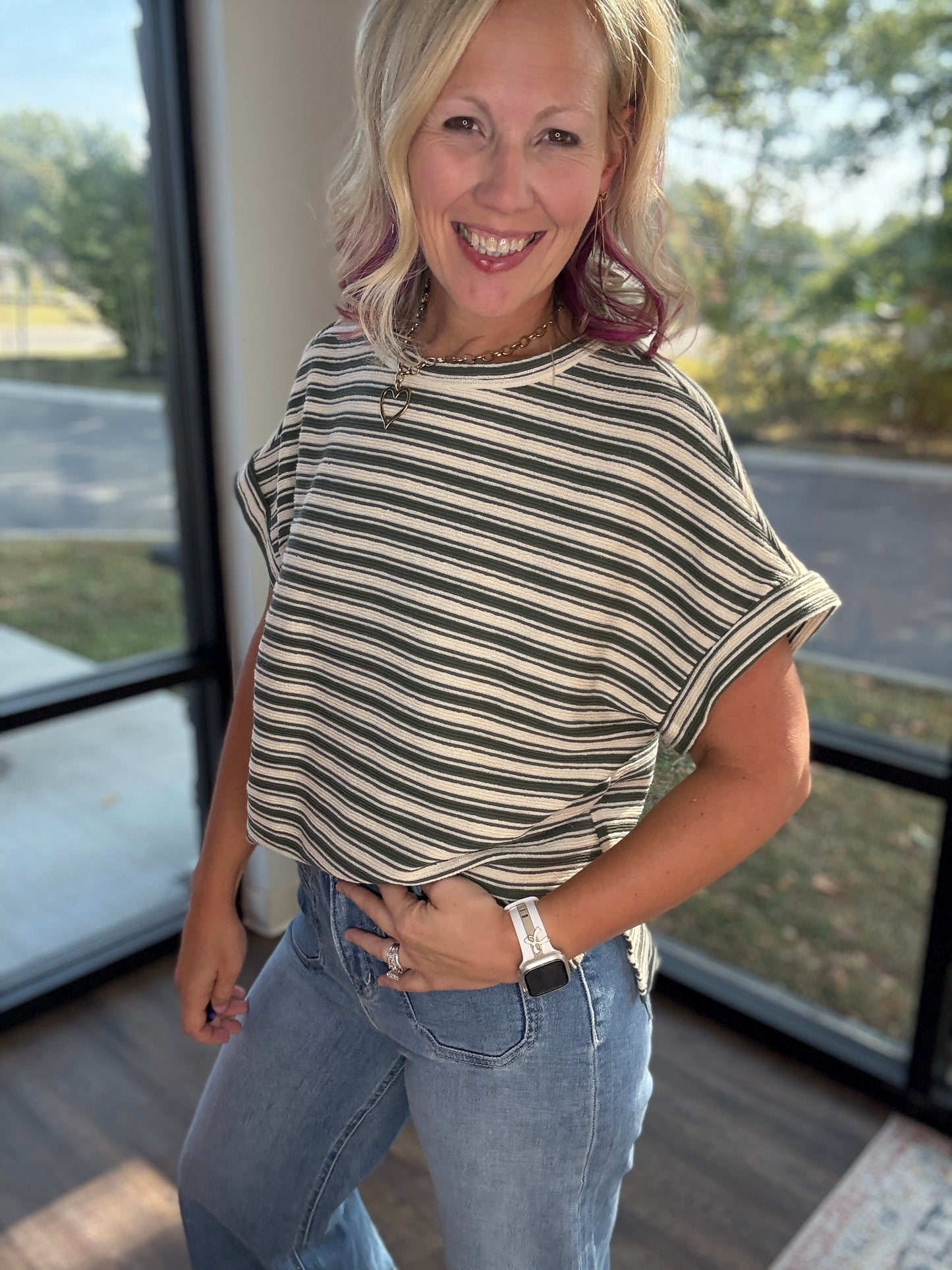 Evergreen Stripes Top