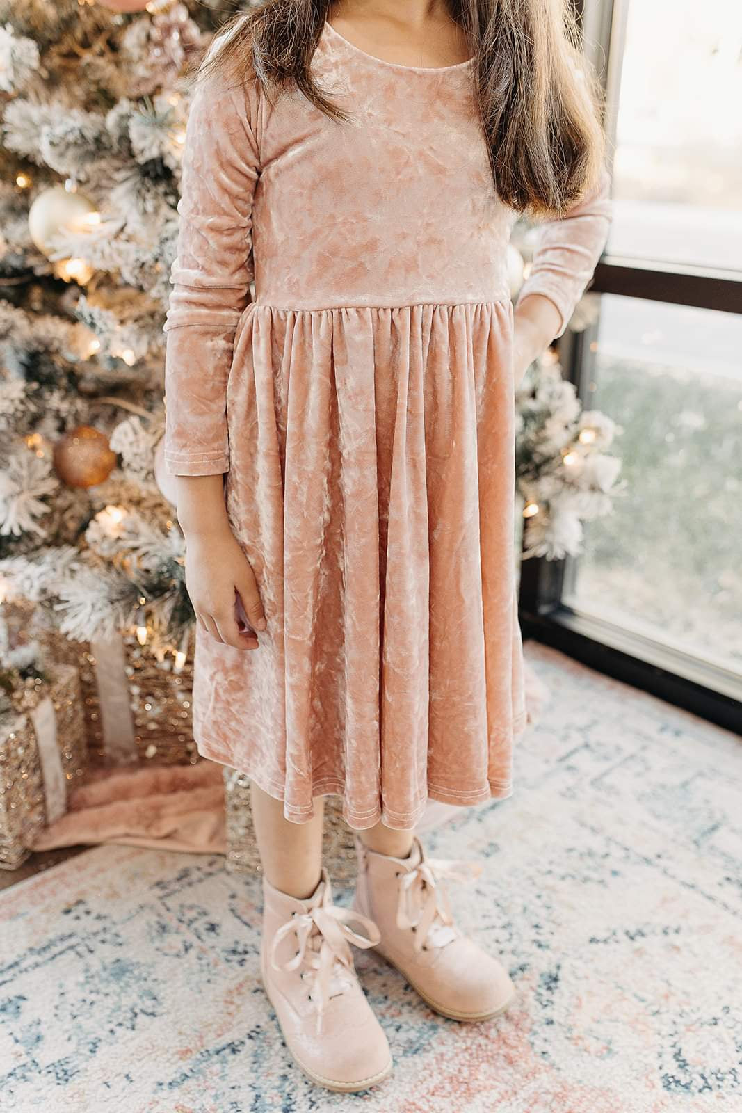 Gwendolyn Blush Velvet Dress