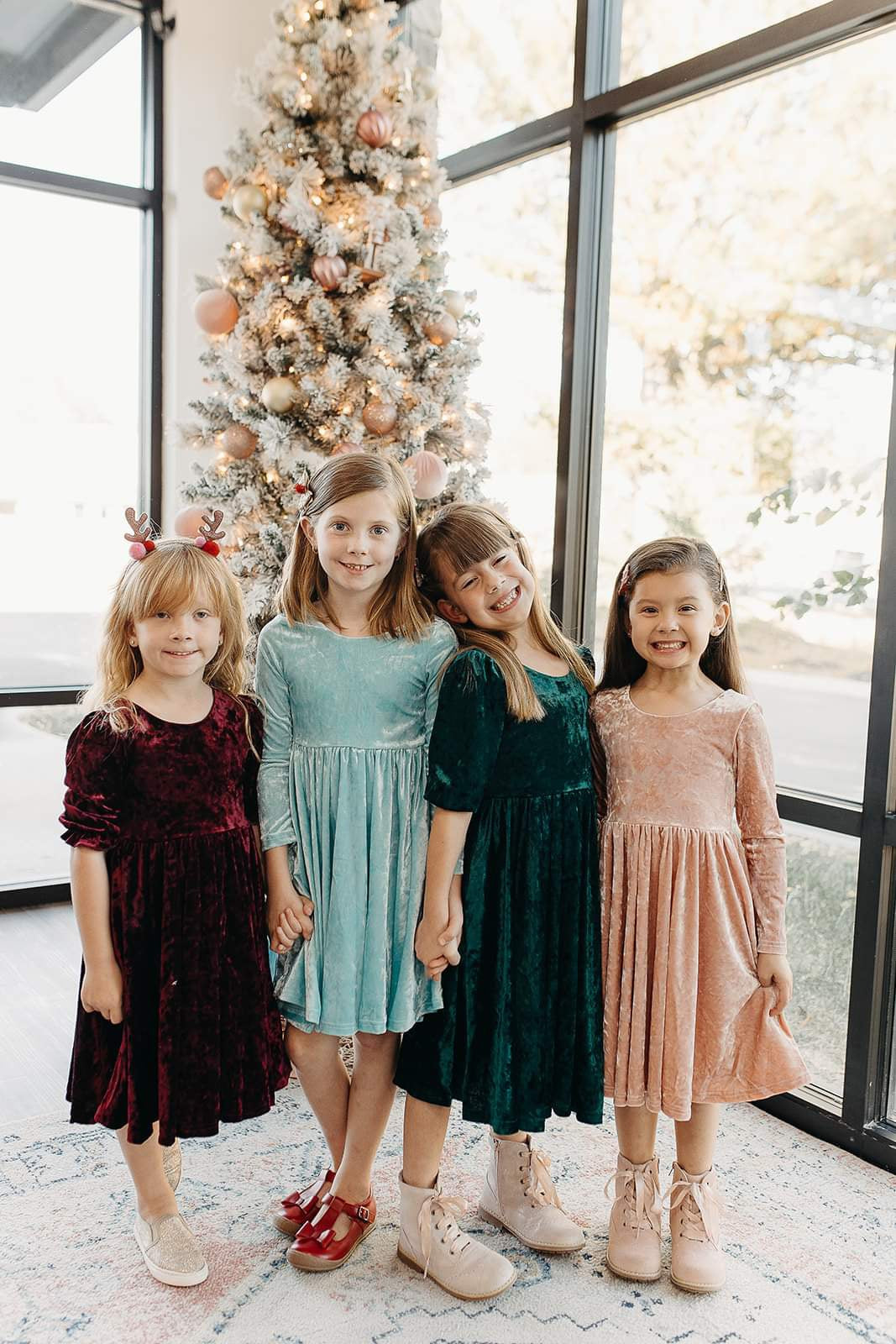 Gwendolyn Blush Velvet Dress