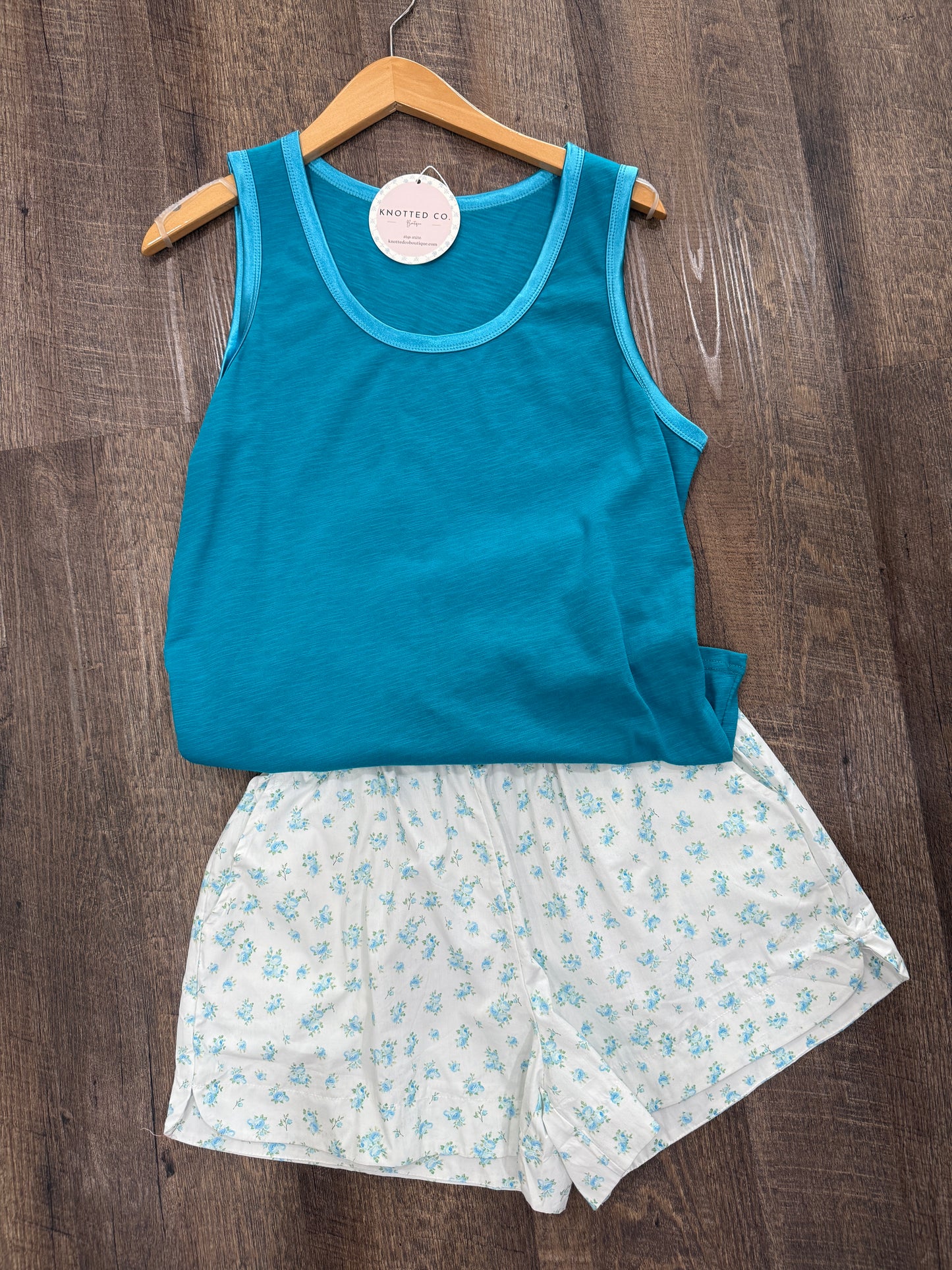 Sun & Fun Shorts- Aqua Floral