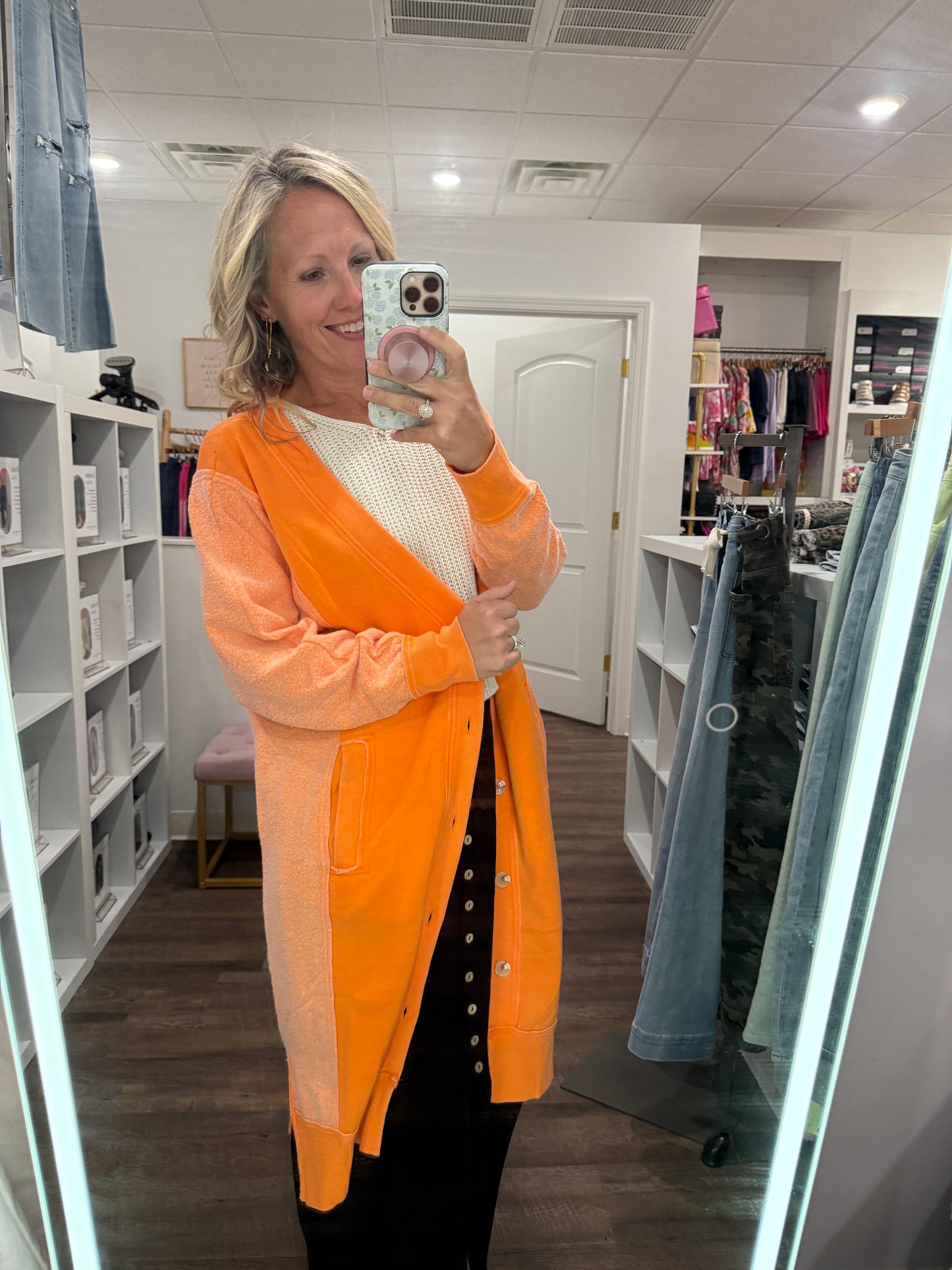 It's Friday Cardi- Orange