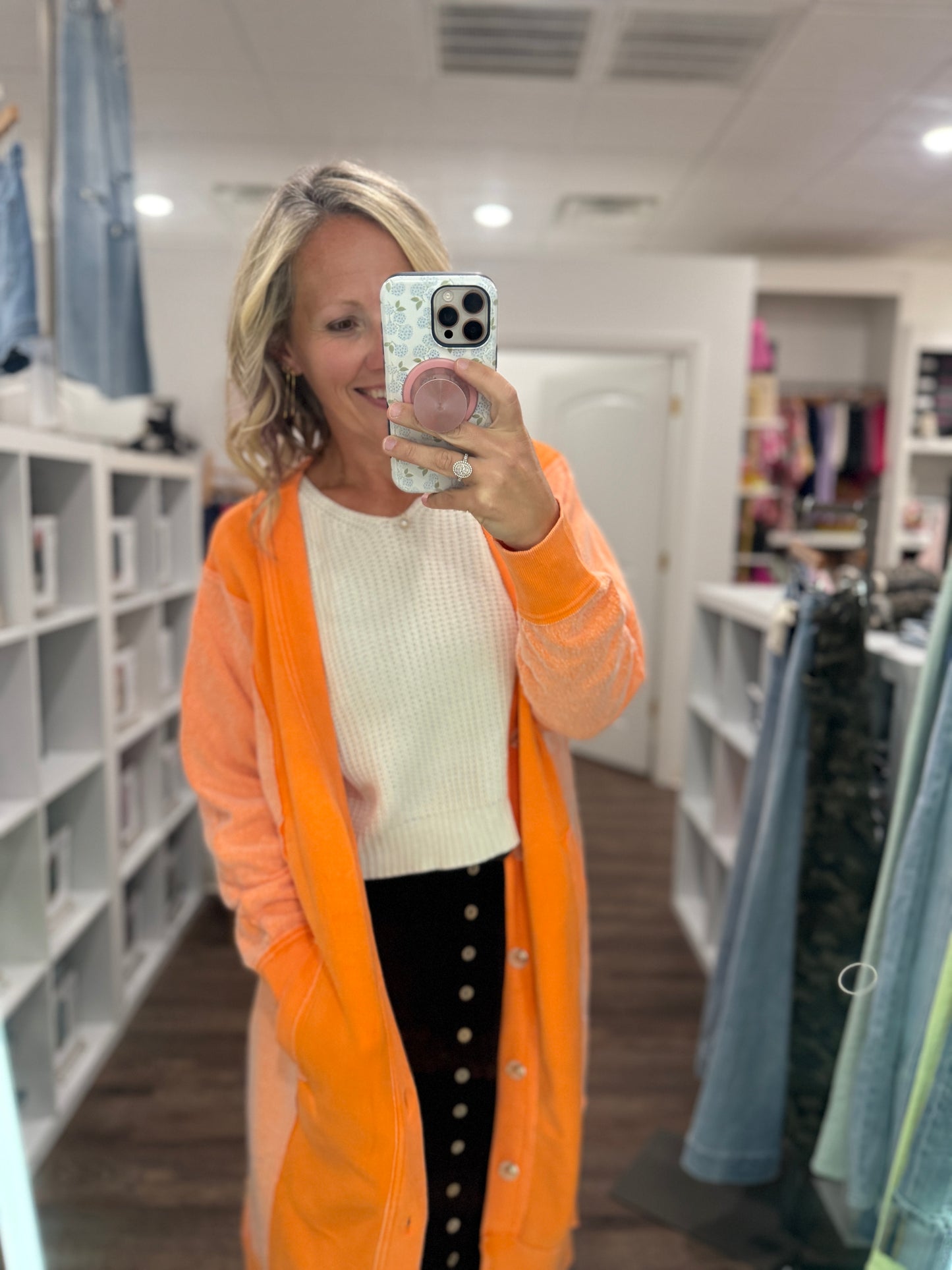 It's Friday Cardi- Orange