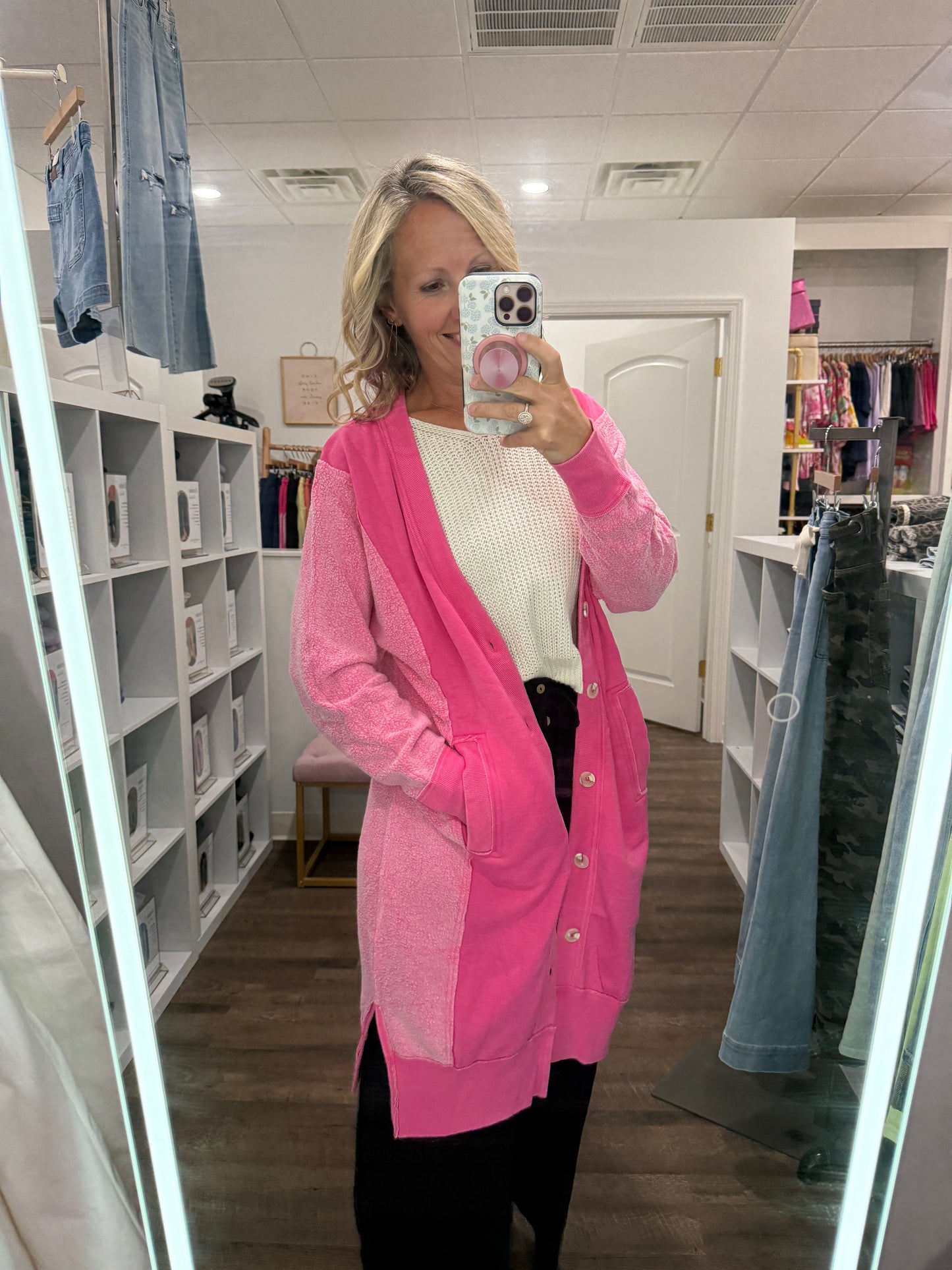 It's Friday Cardi- Pink