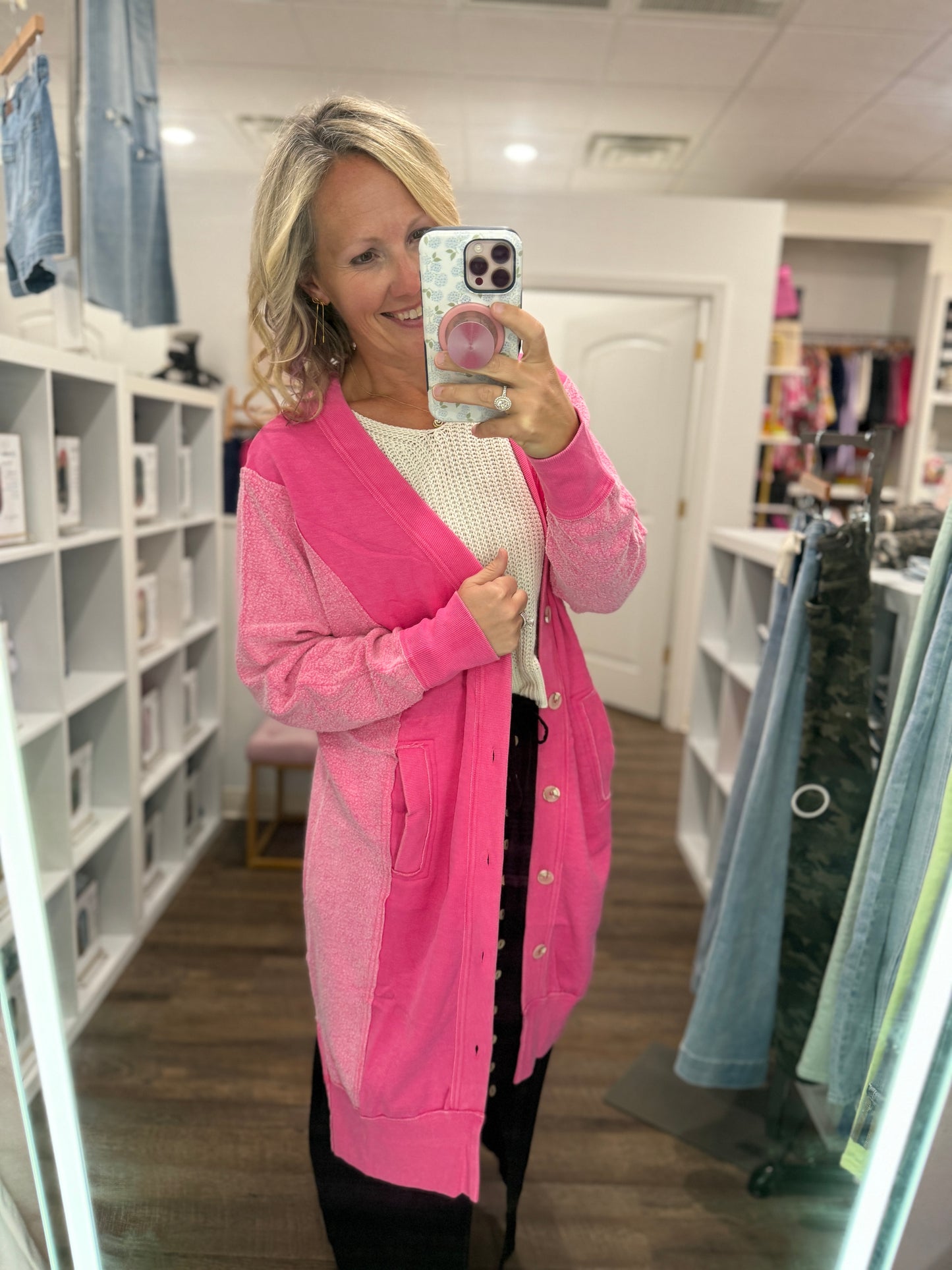 It's Friday Cardi- Pink