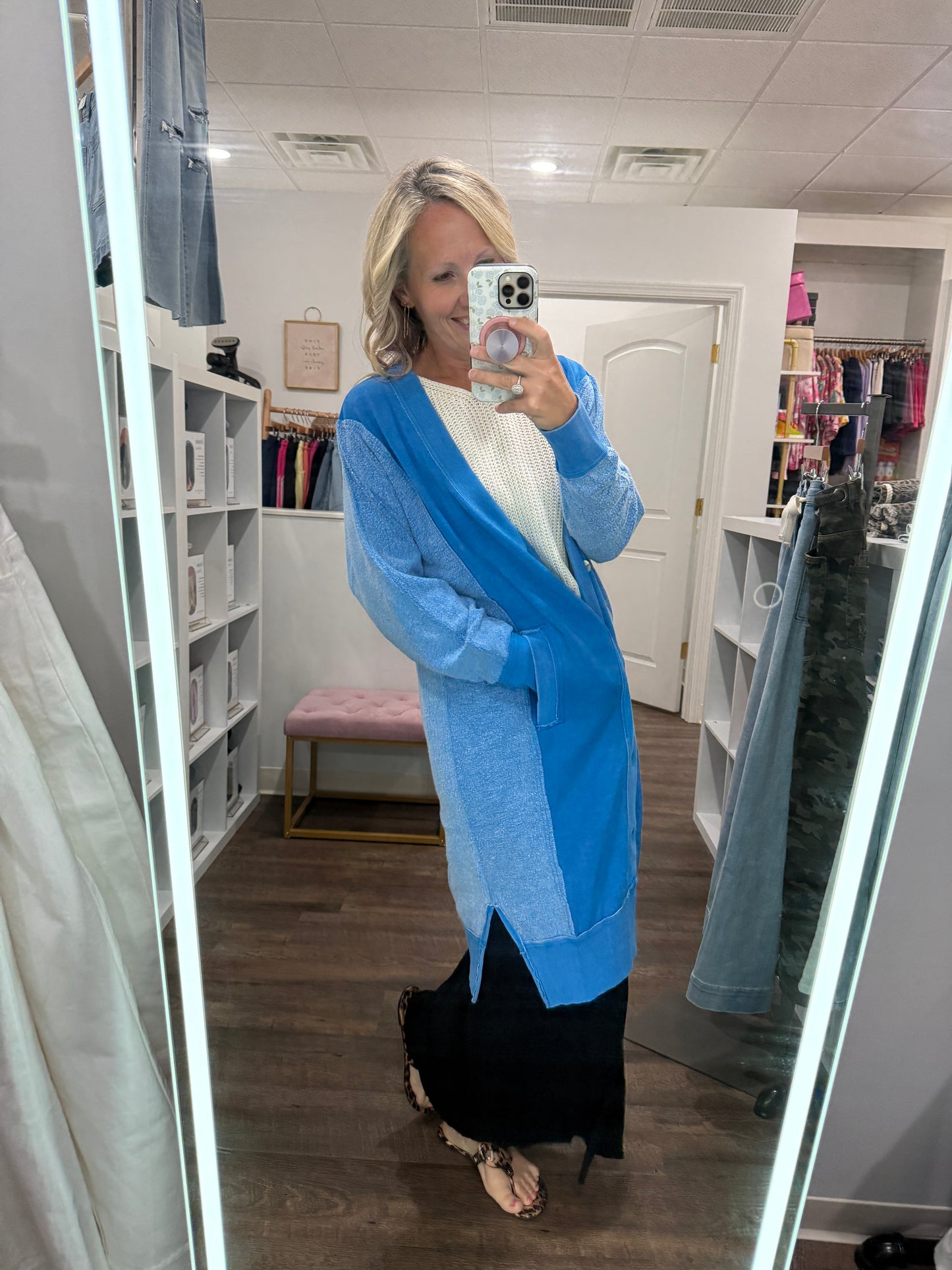 It's Friday Cardi- Blue