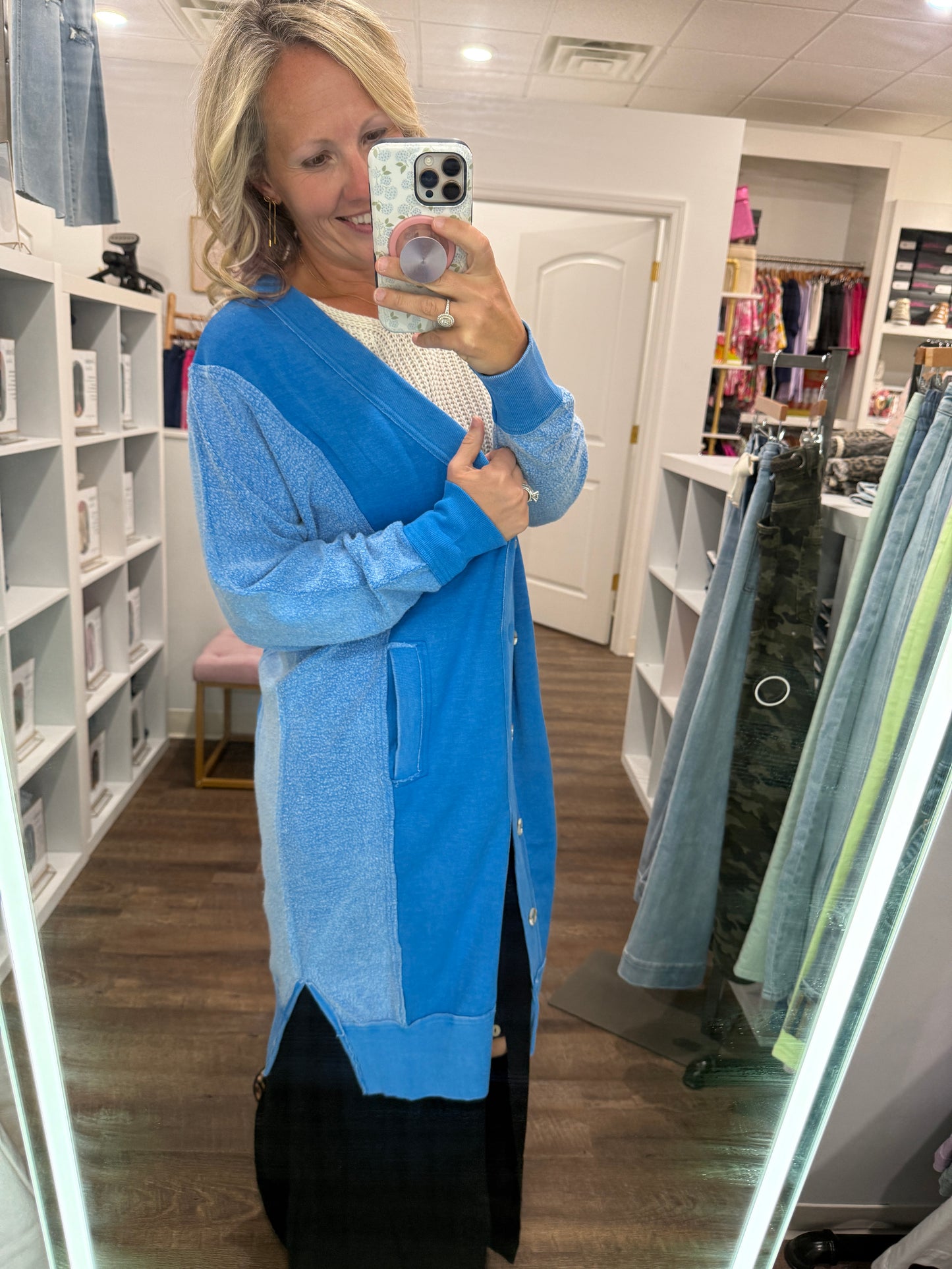 It's Friday Cardi- Blue