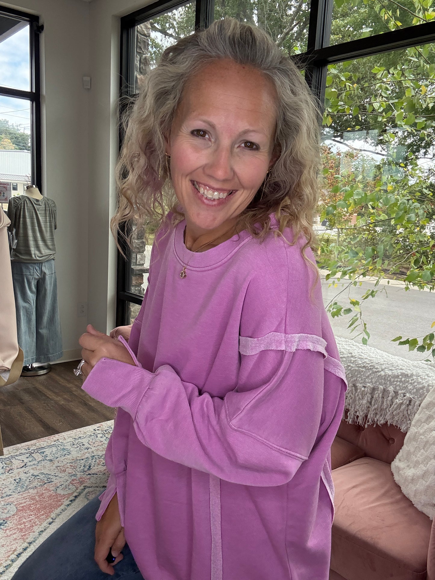 Classic Crew Pullover- Wild Berry
