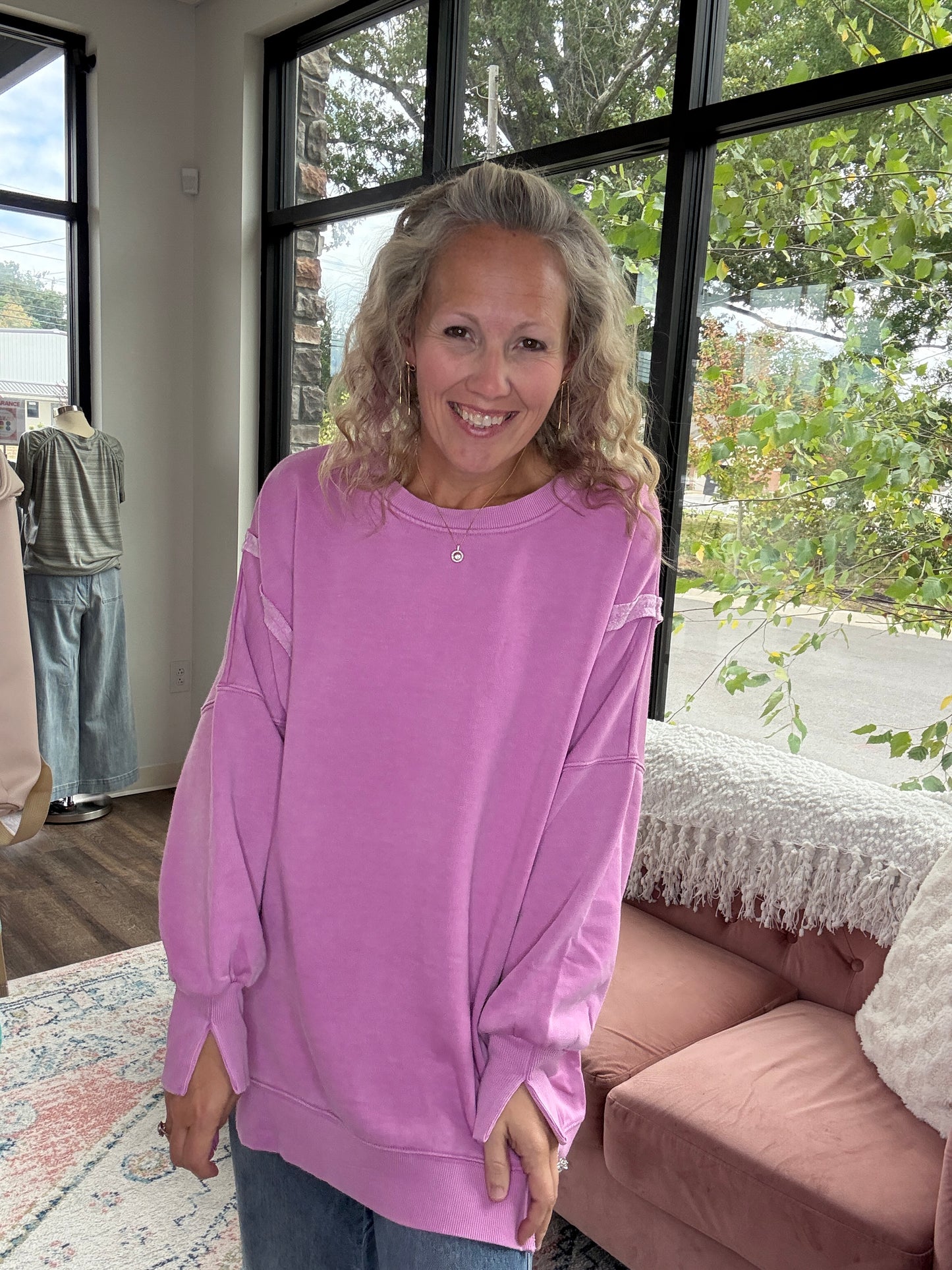 Classic Crew Pullover- Wild Berry