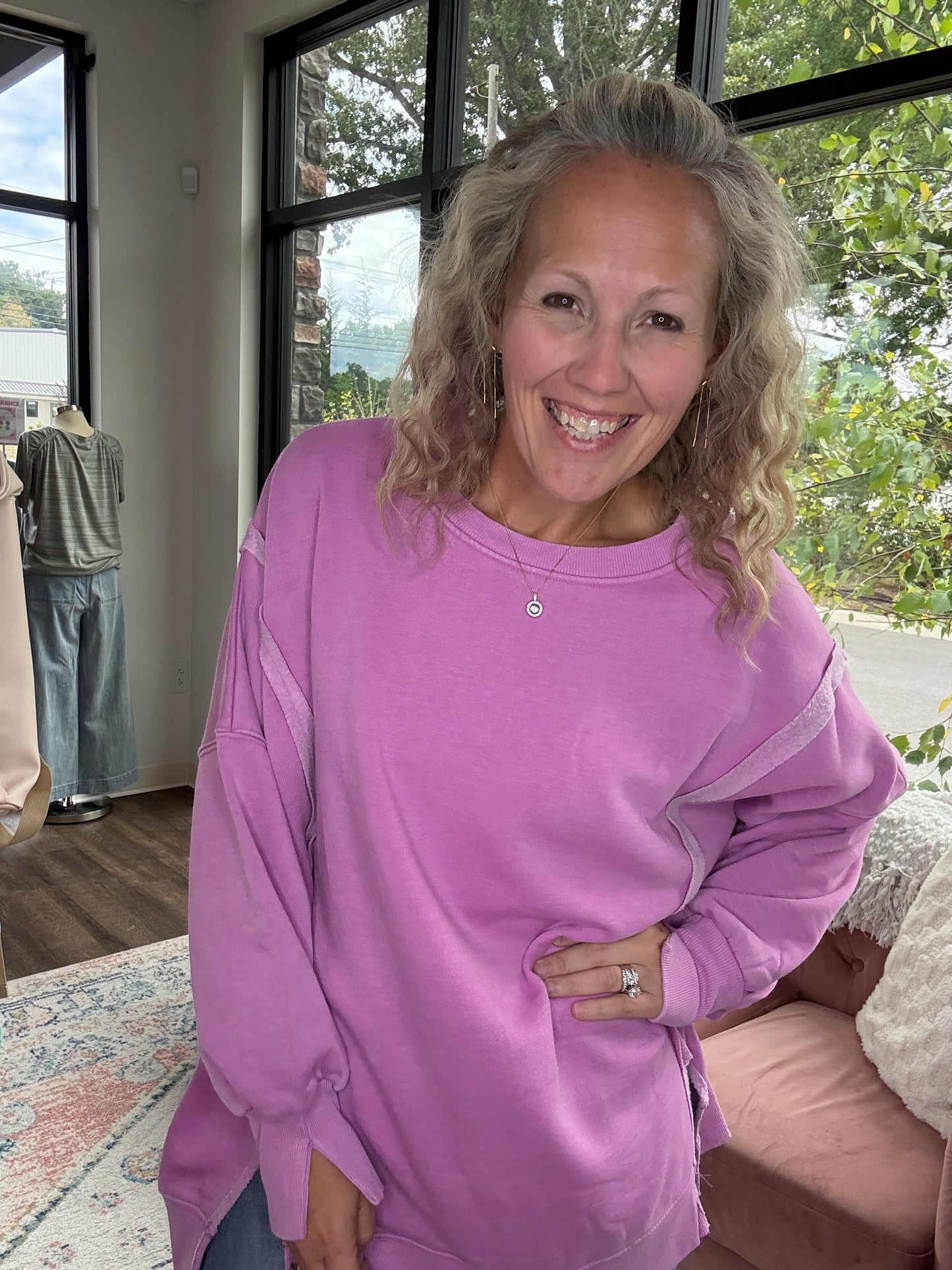 Classic Crew Pullover- Wild Berry