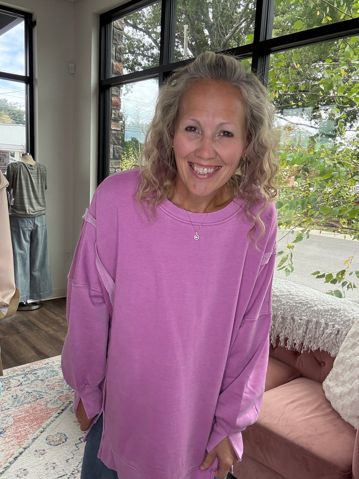 Classic Crew Pullover- Wild Berry