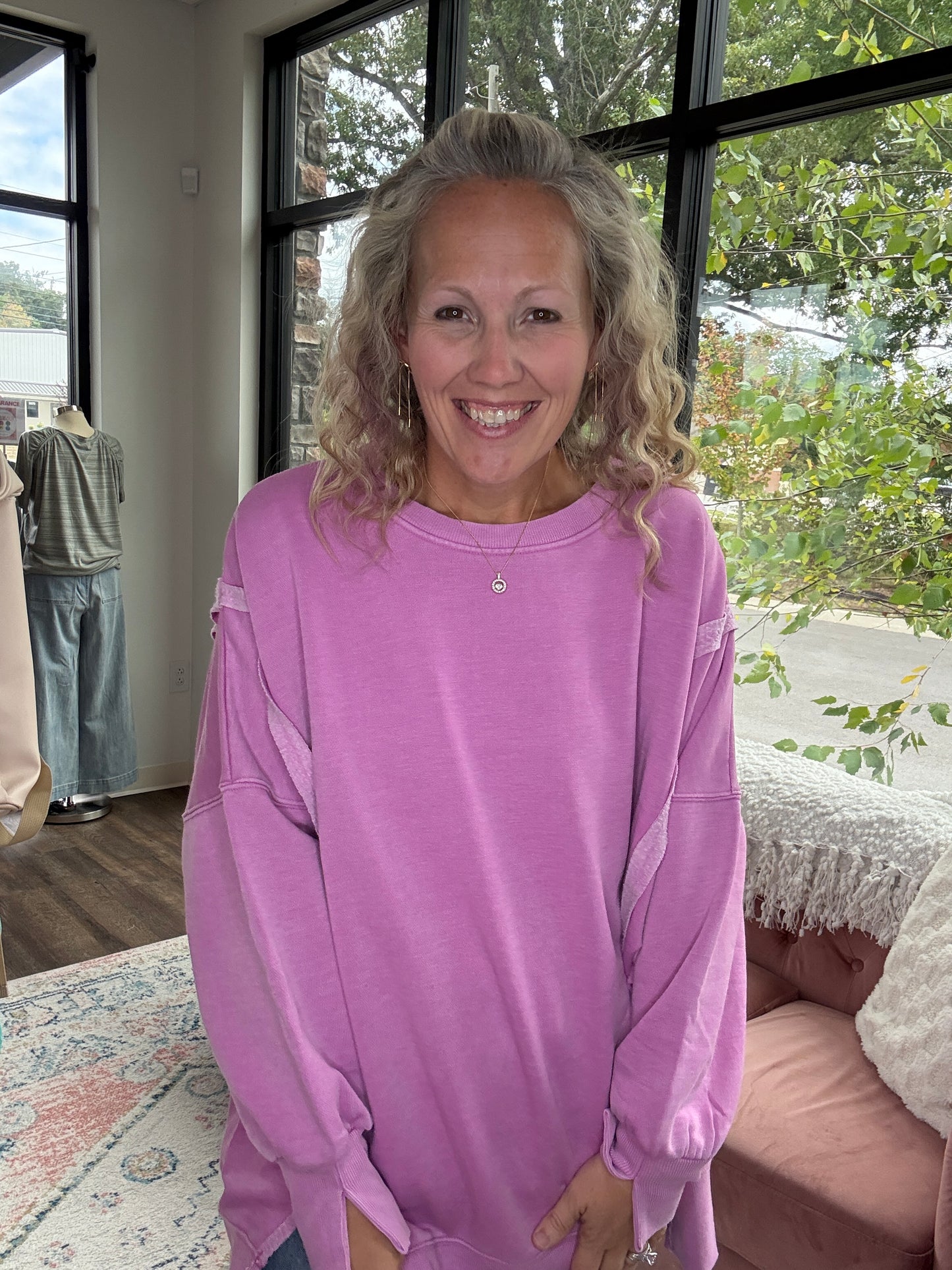 Classic Crew Pullover- Wild Berry