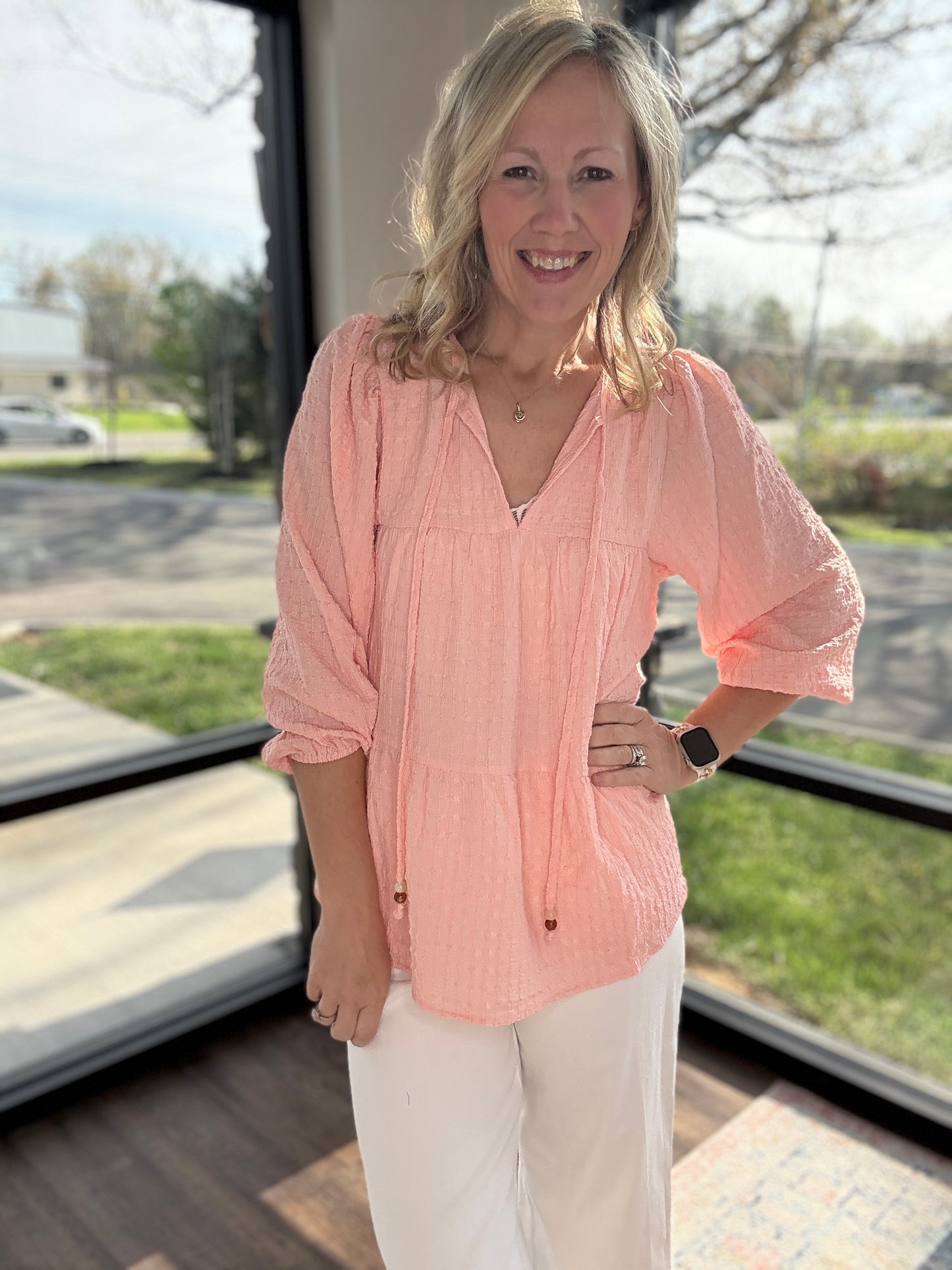 Blush Tiered Blouse
