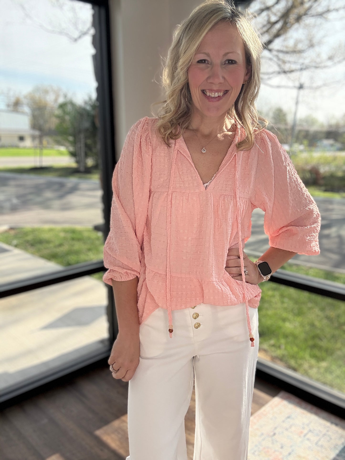 Blush Tiered Blouse