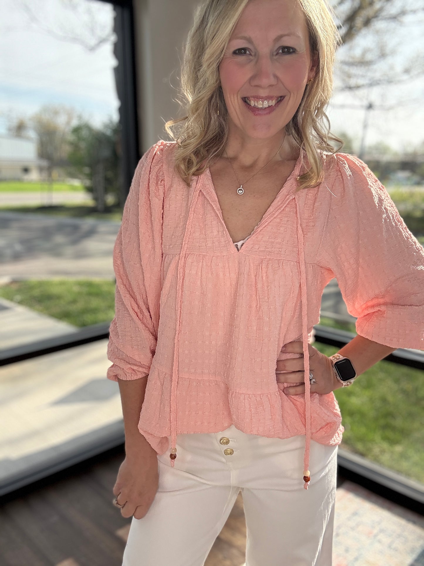 Blush Tiered Blouse