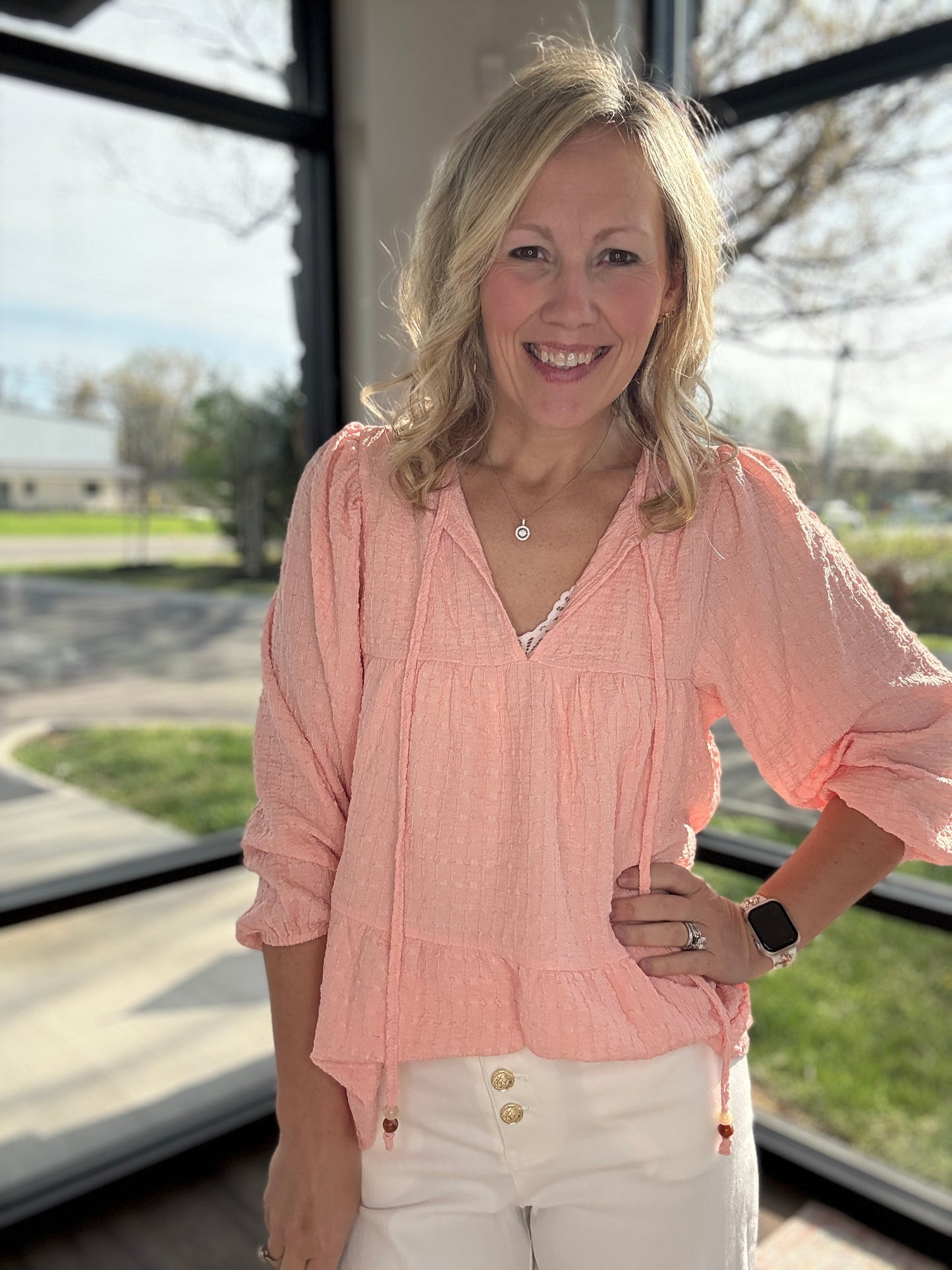 Blush Tiered Blouse