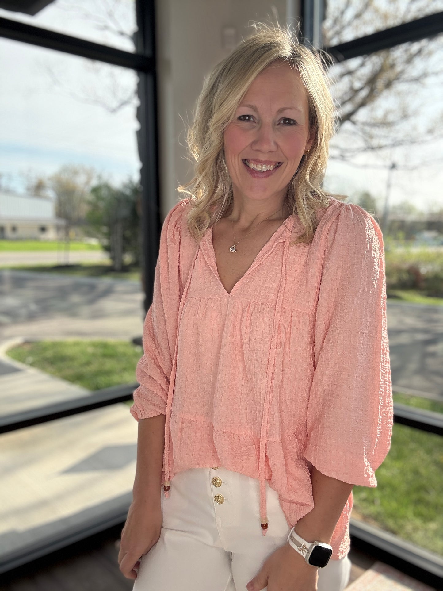 Blush Tiered Blouse