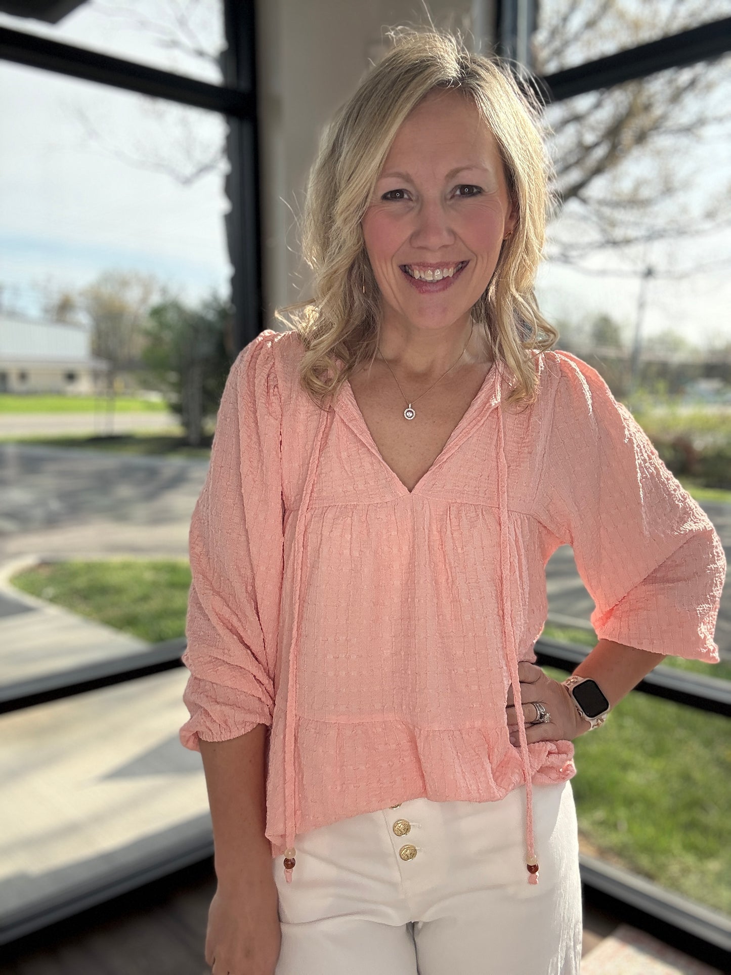 Blush Tiered Blouse