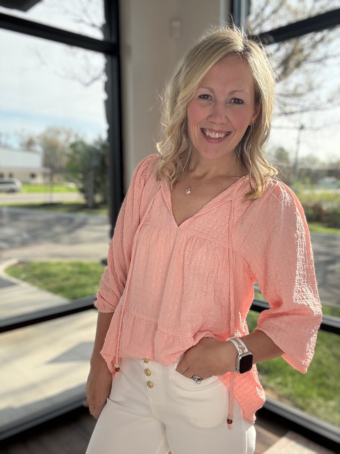 Blush Tiered Blouse