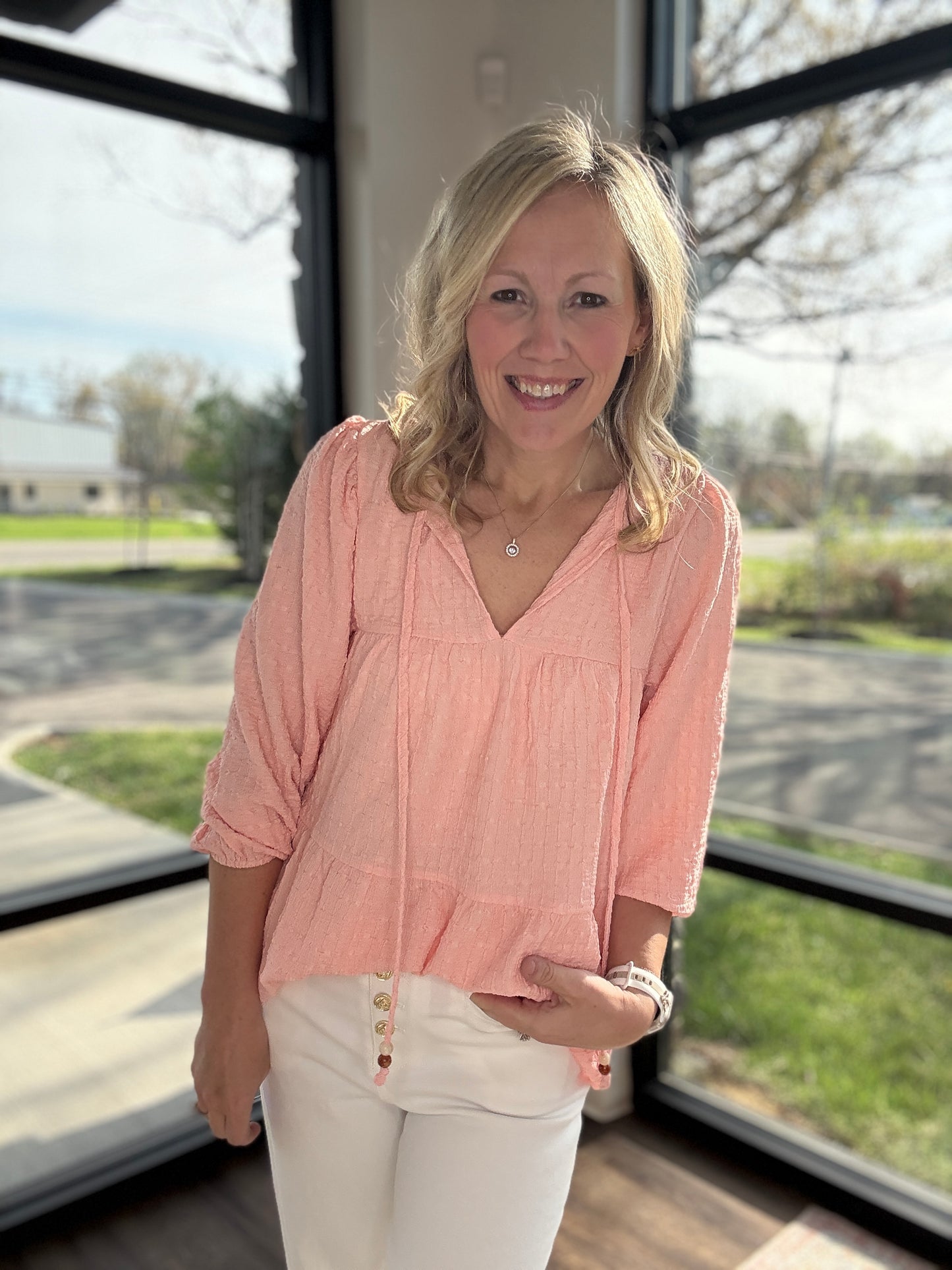 Blush Tiered Blouse