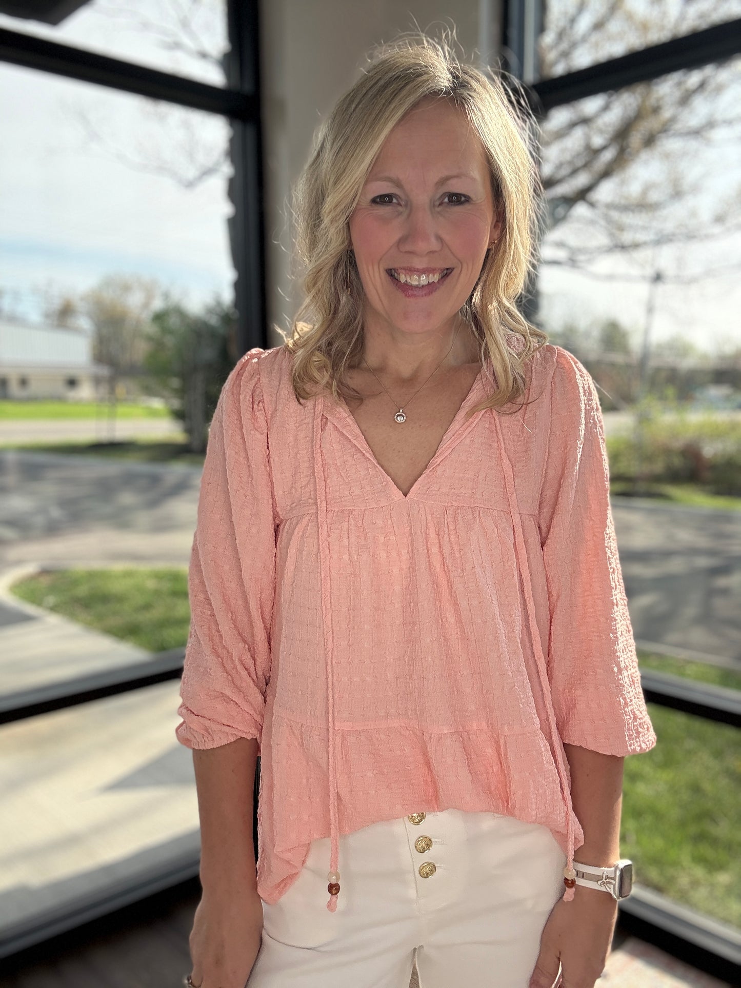 Blush Tiered Blouse