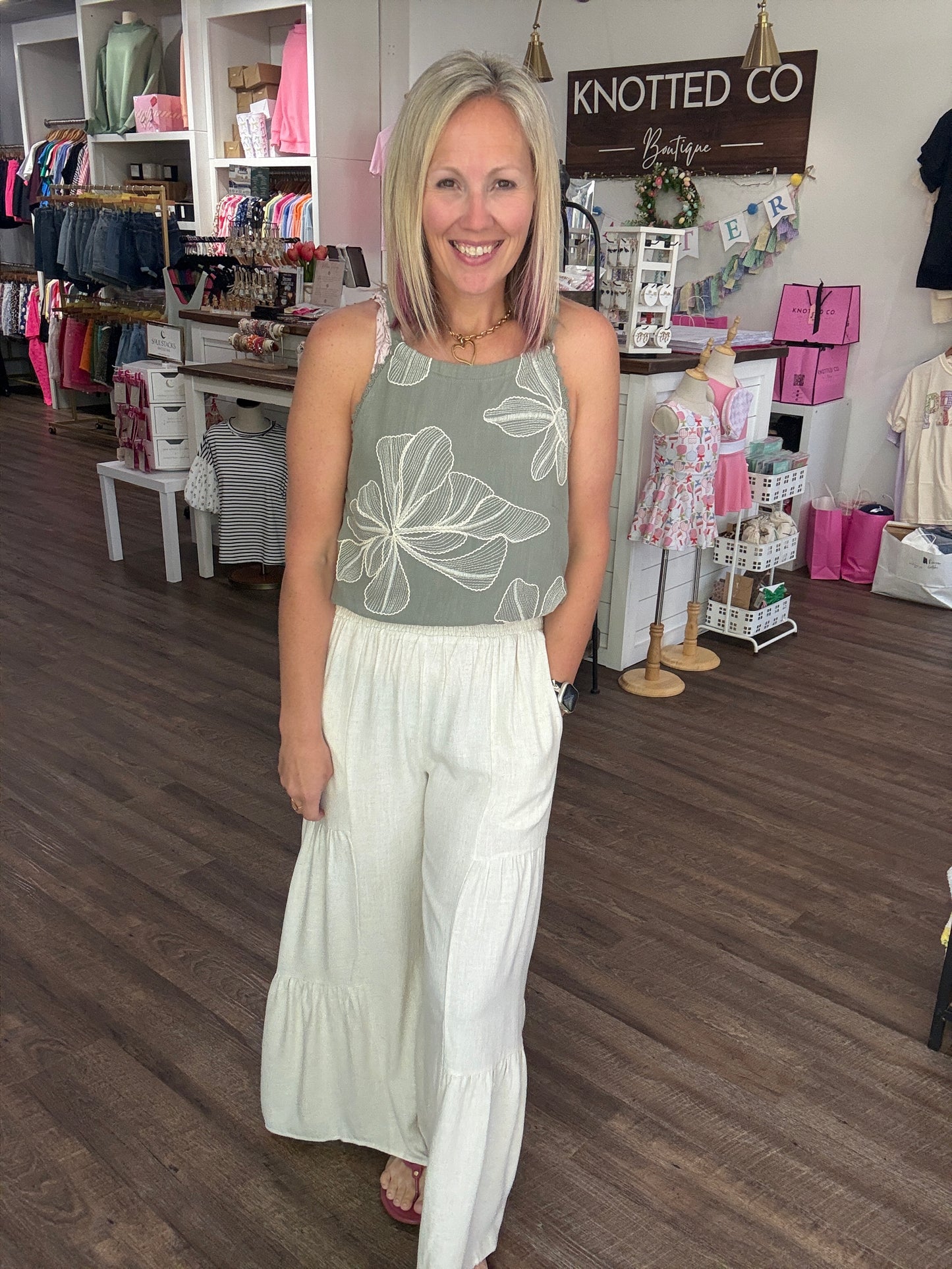 Breezy Days Linen Pant- Natural