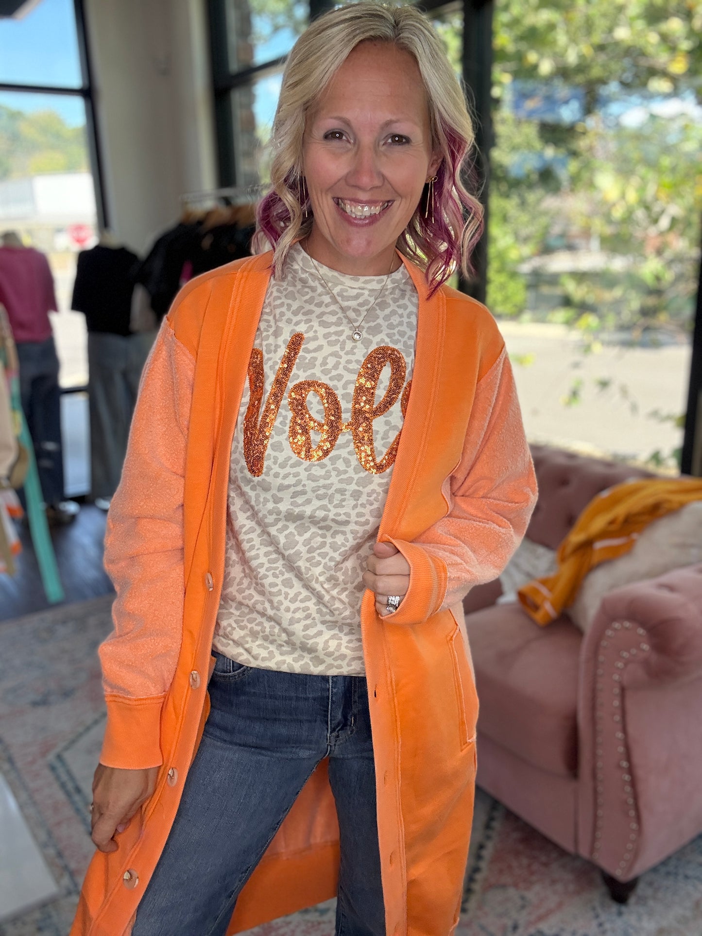 It's Friday Cardi- Orange