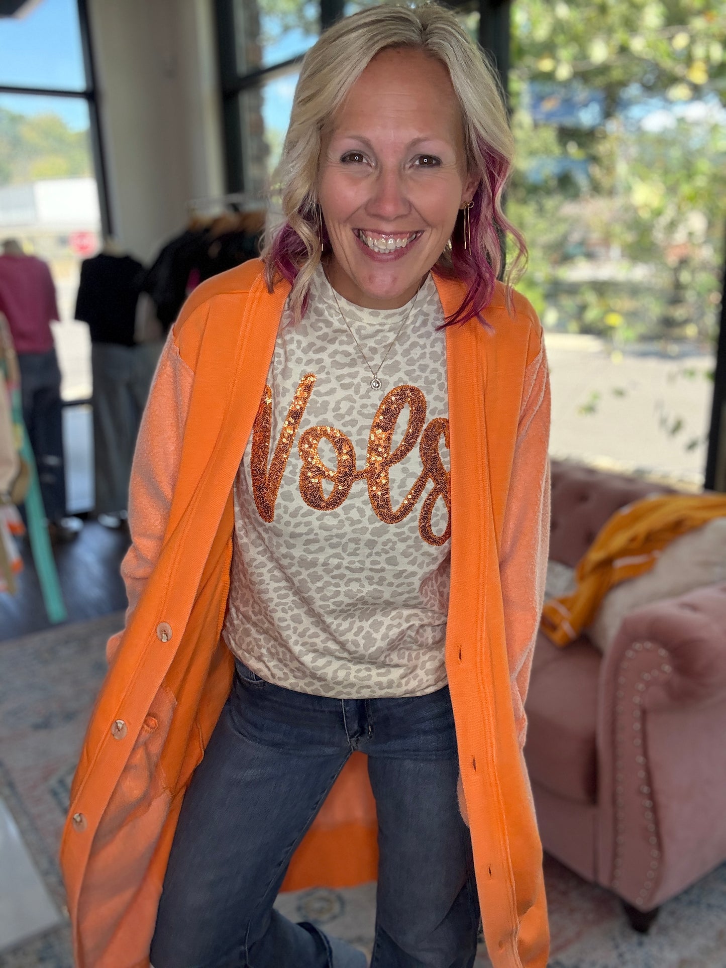It's Friday Cardi- Orange
