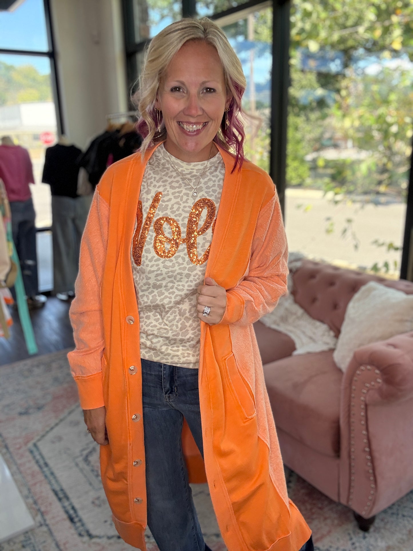 It's Friday Cardi- Orange