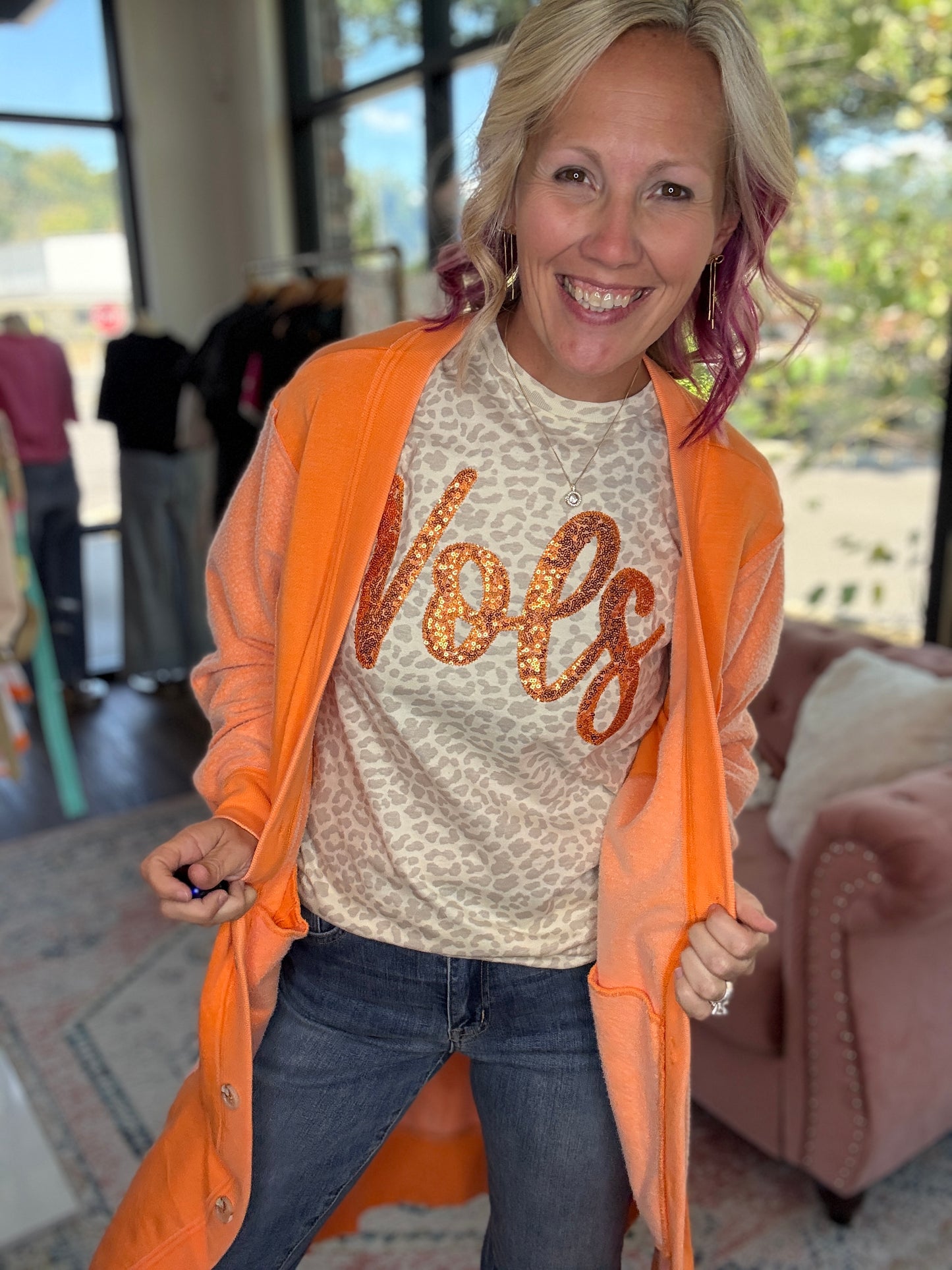 It's Friday Cardi- Orange