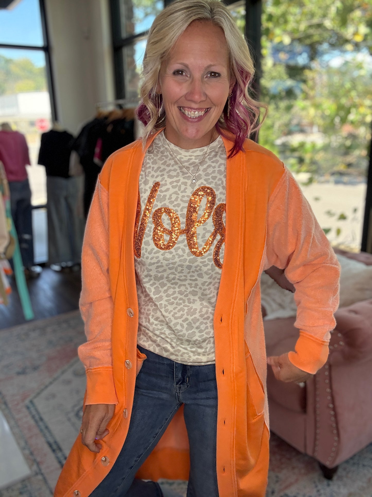 It's Friday Cardi- Orange
