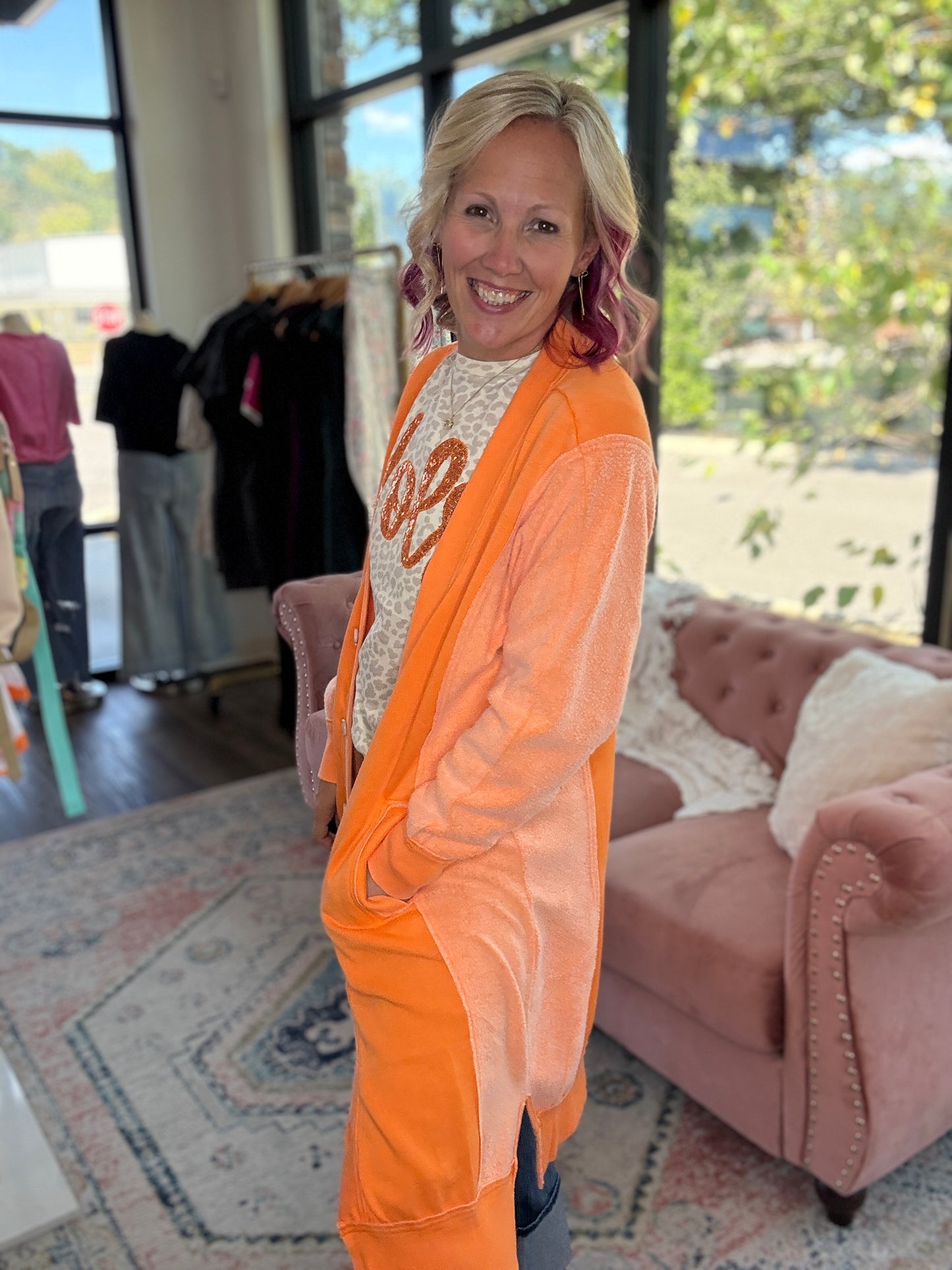 It's Friday Cardi- Orange