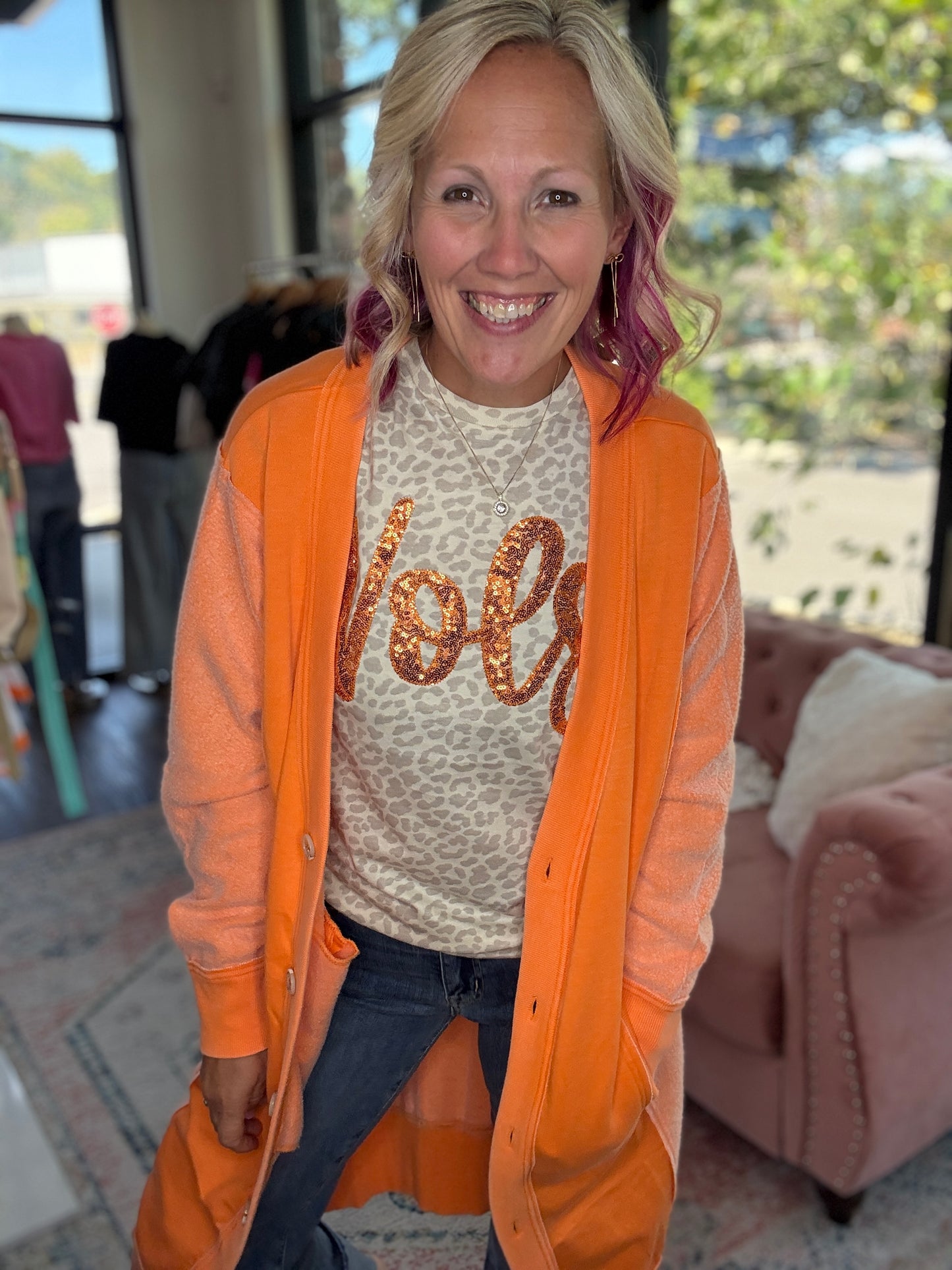 It's Friday Cardi- Orange