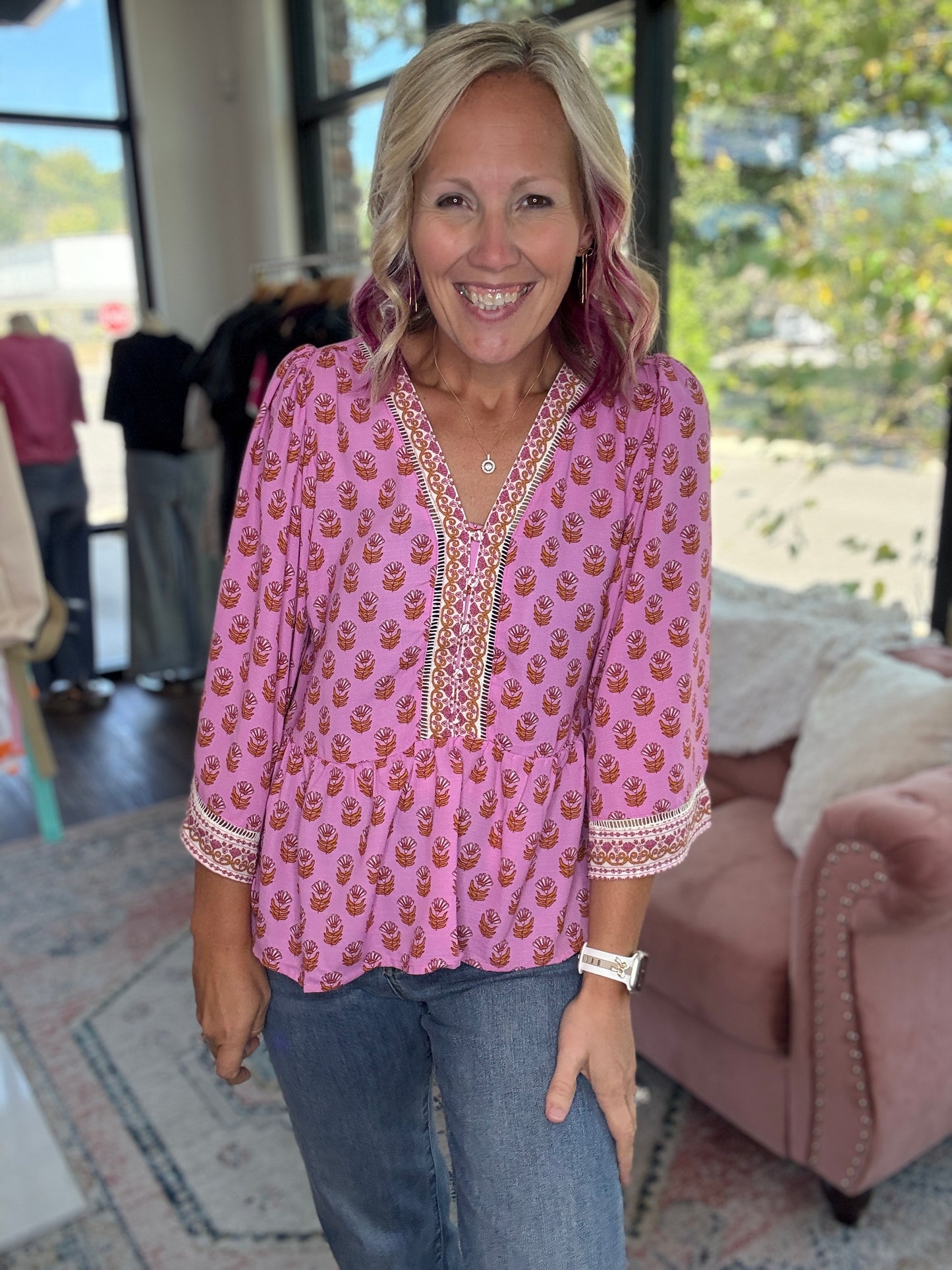 Monroe Top- Pink