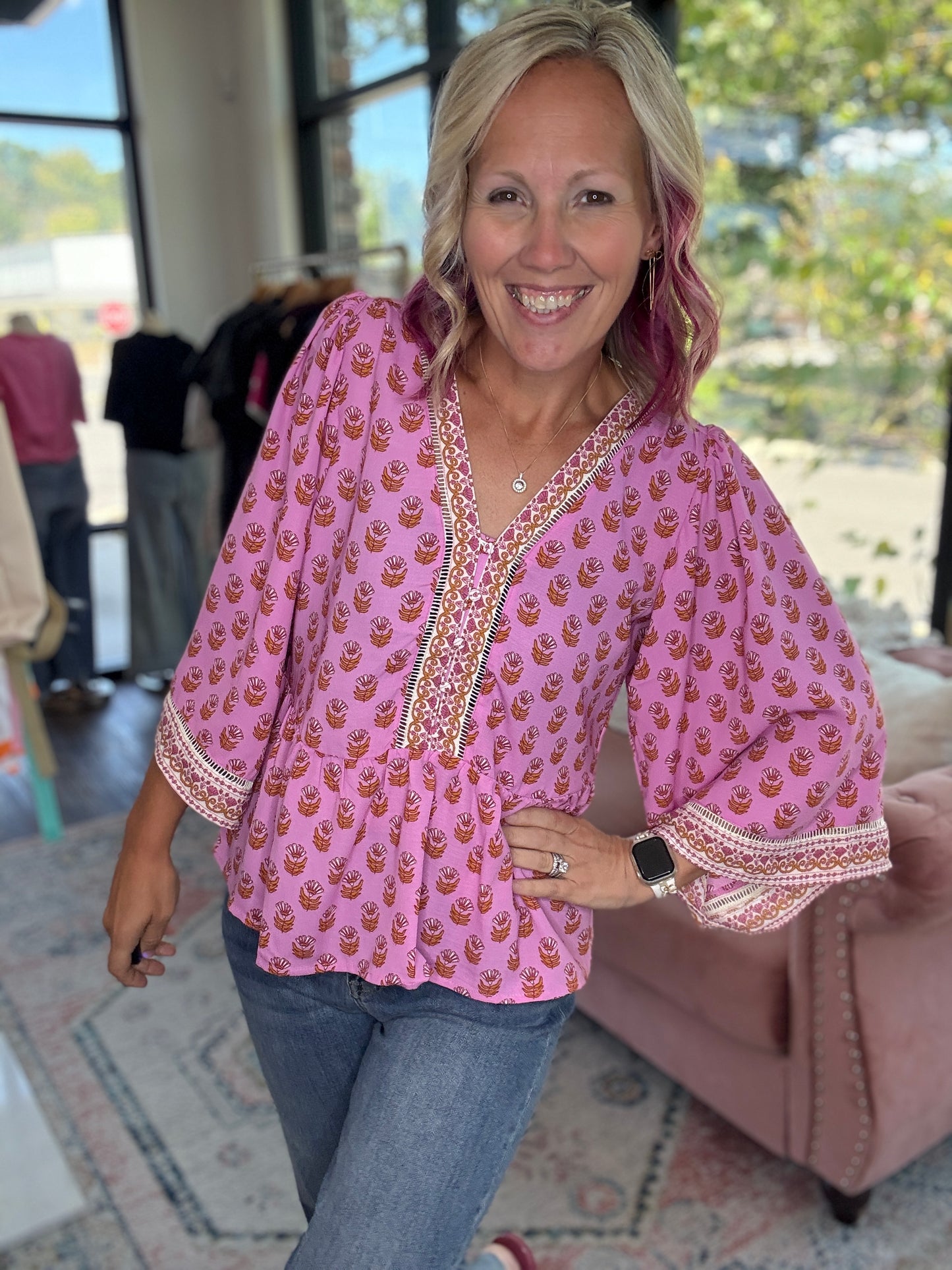 Monroe Top- Pink