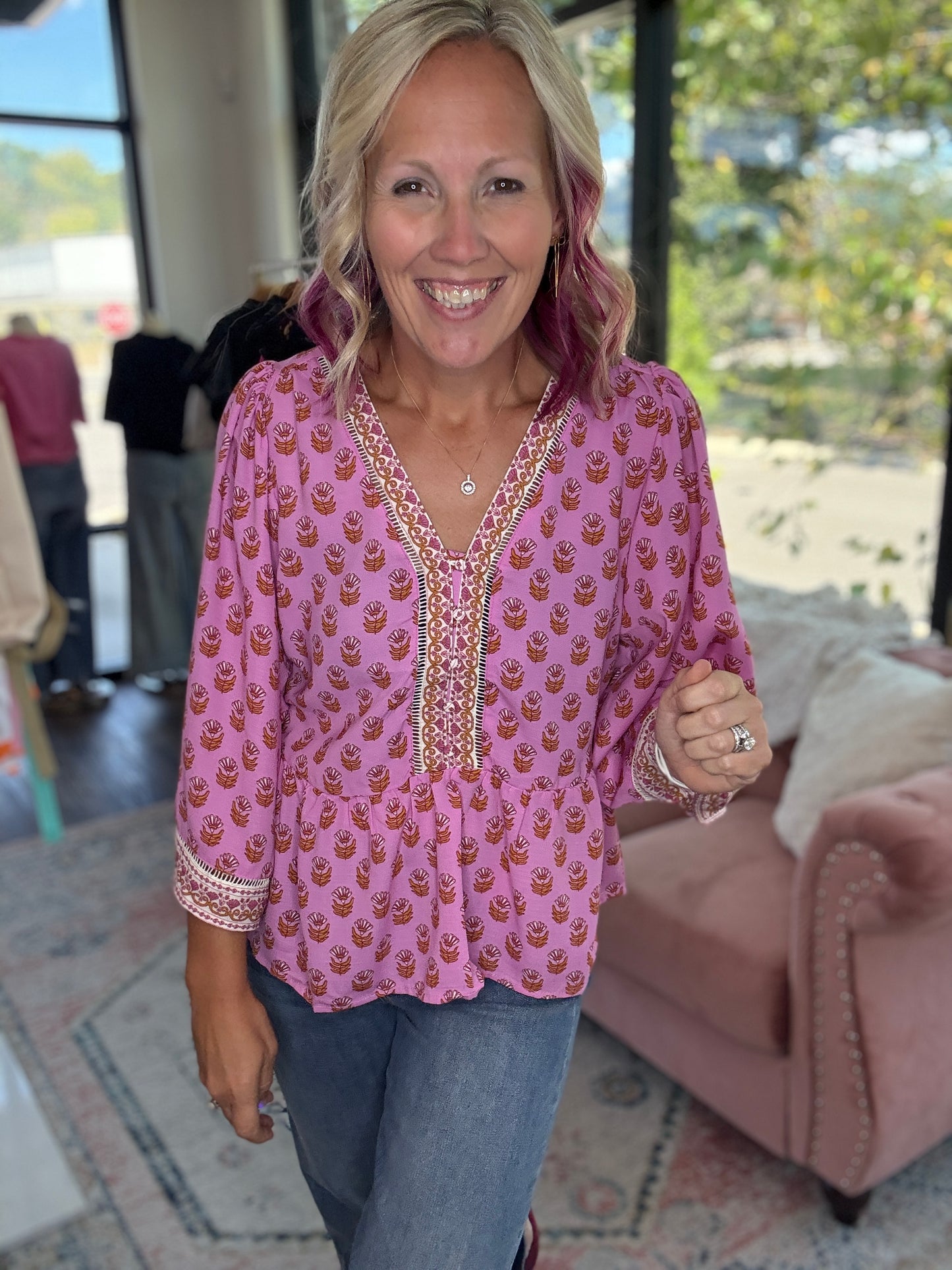 Monroe Top- Pink