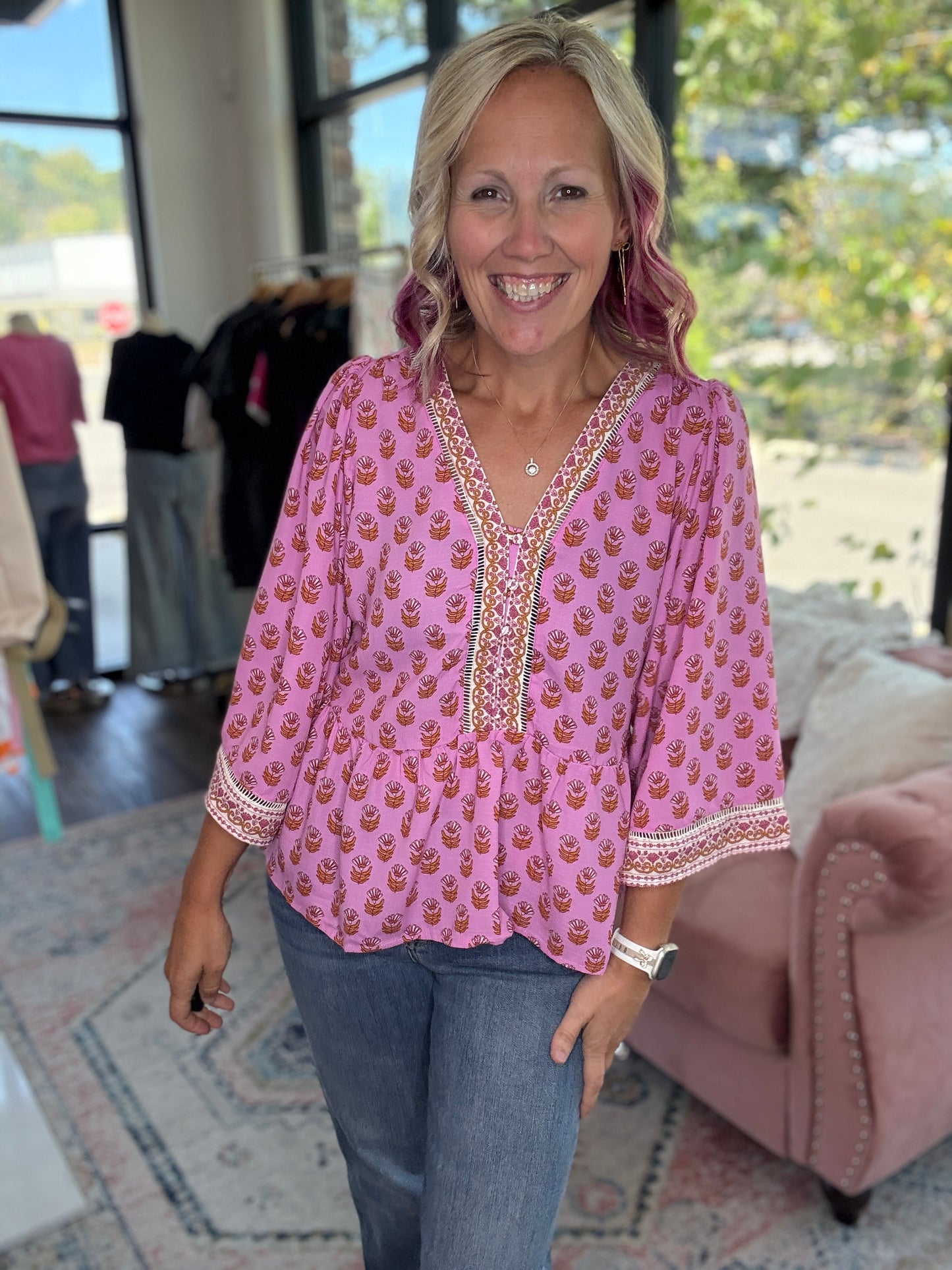 Monroe Top- Pink
