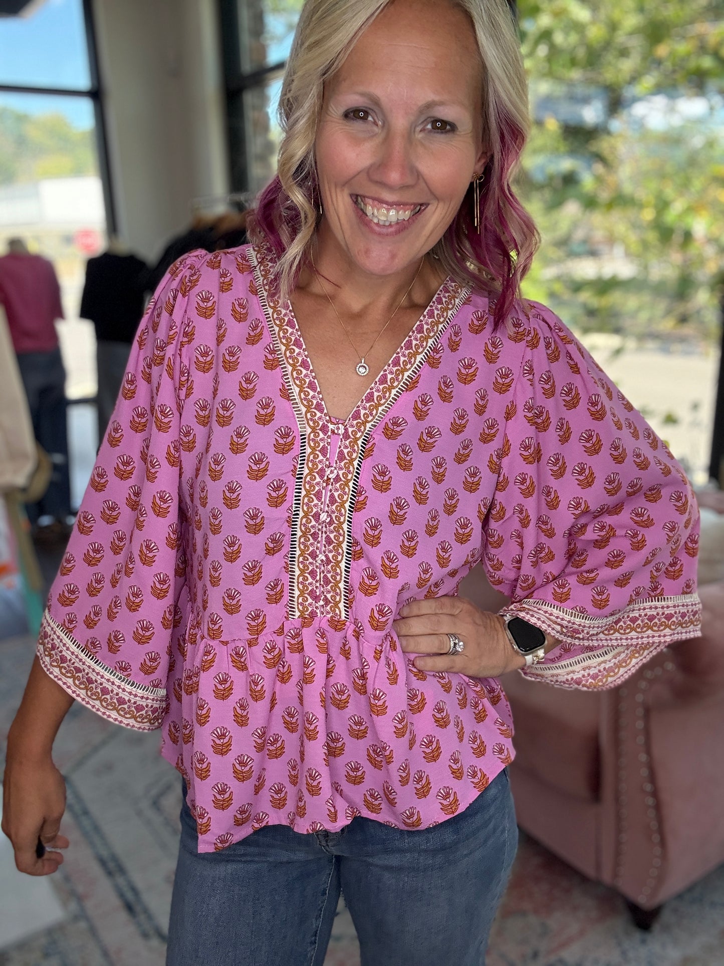 Monroe Top- Pink