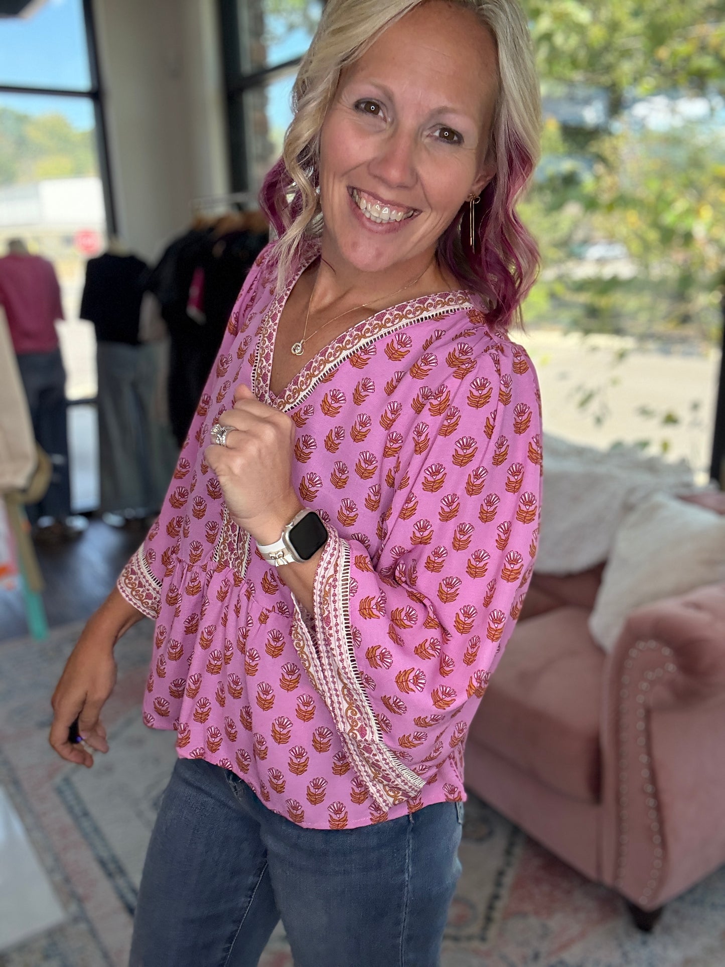 Monroe Top- Pink