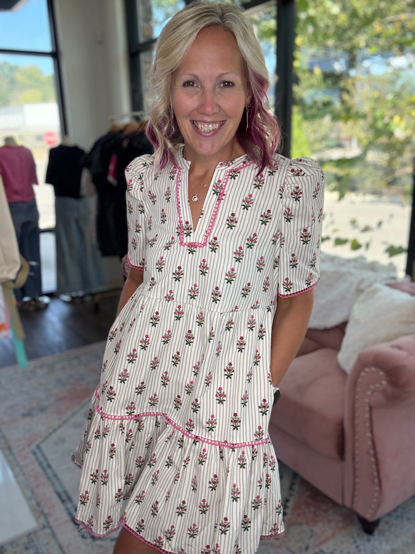 Cottage Stripes Dress