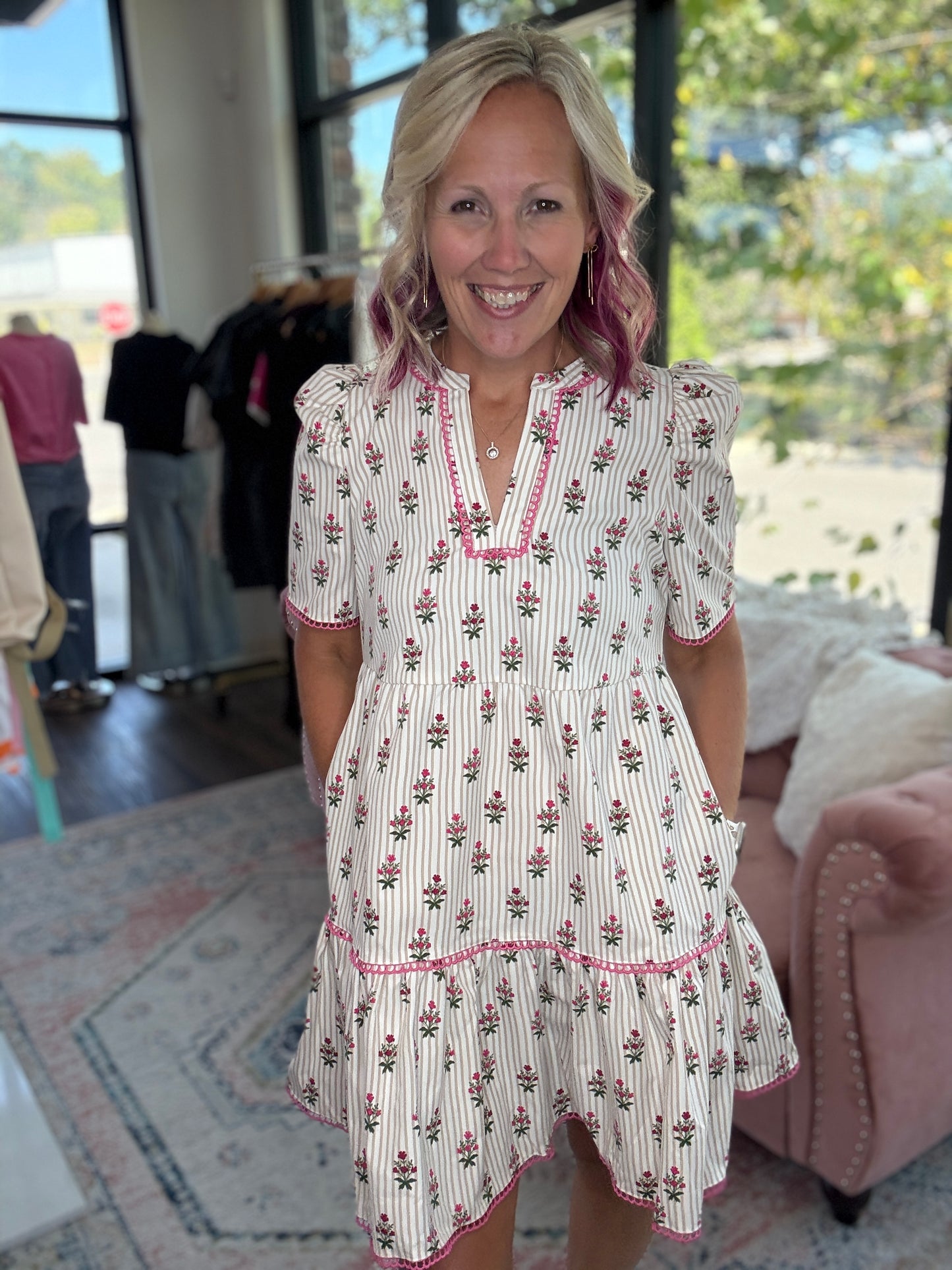 Cottage Stripes Dress
