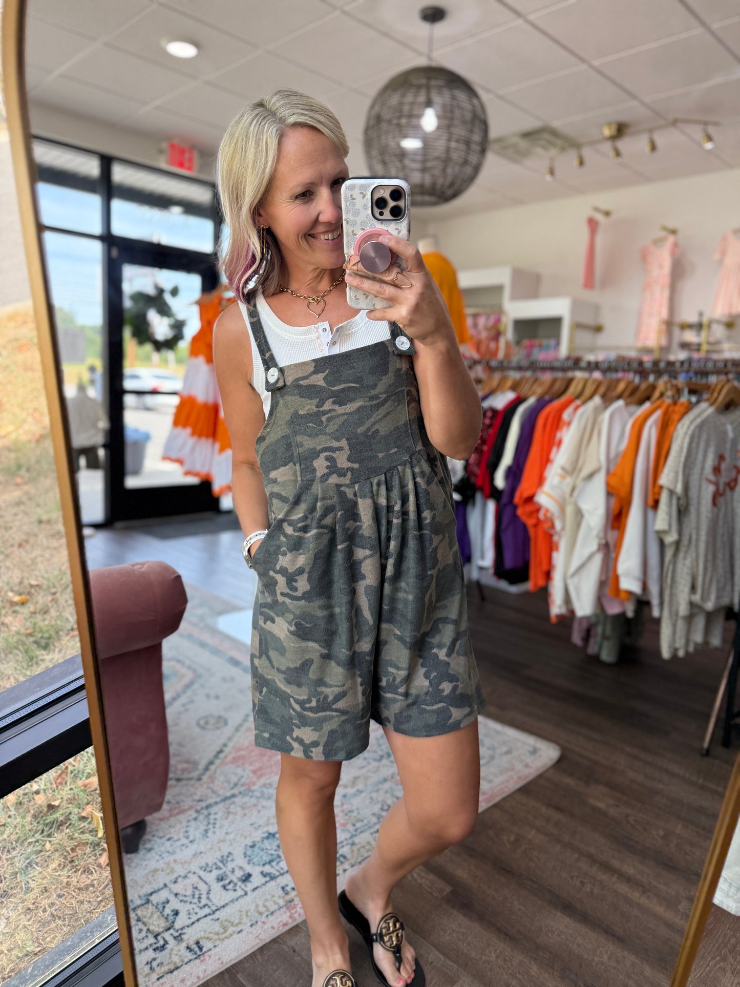 Camo Cozy Overalls- Shorts