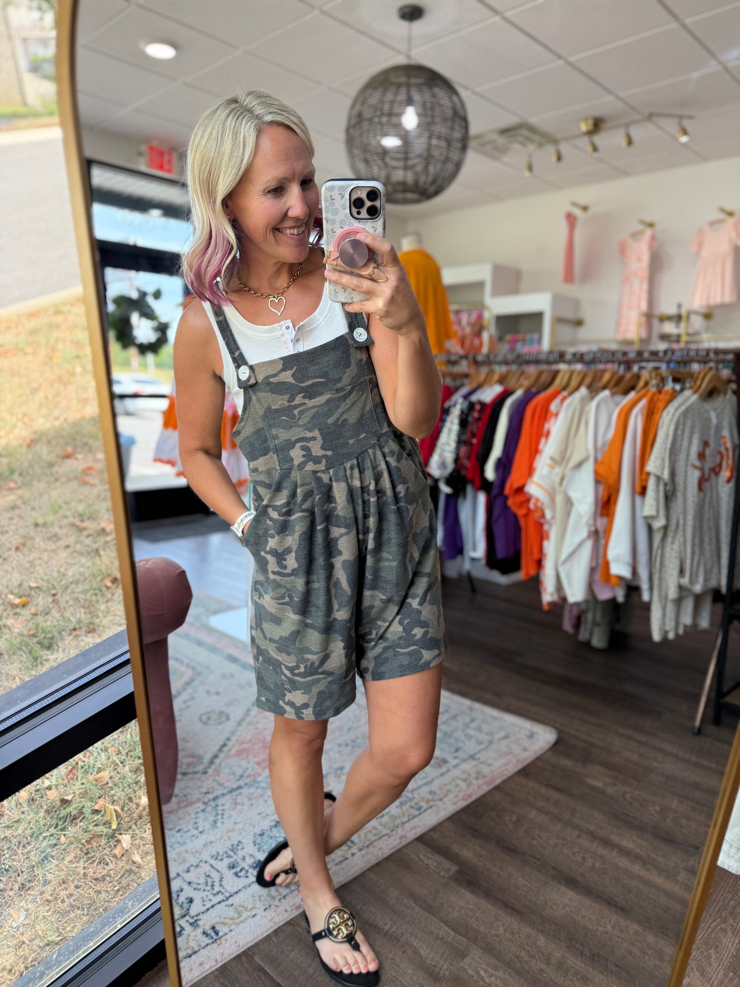 Camo Cozy Overalls- Shorts