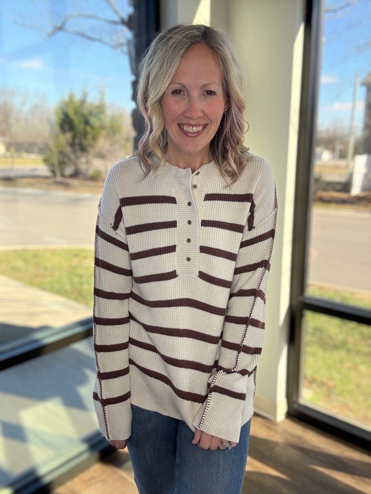 Mocha Henley Sweater