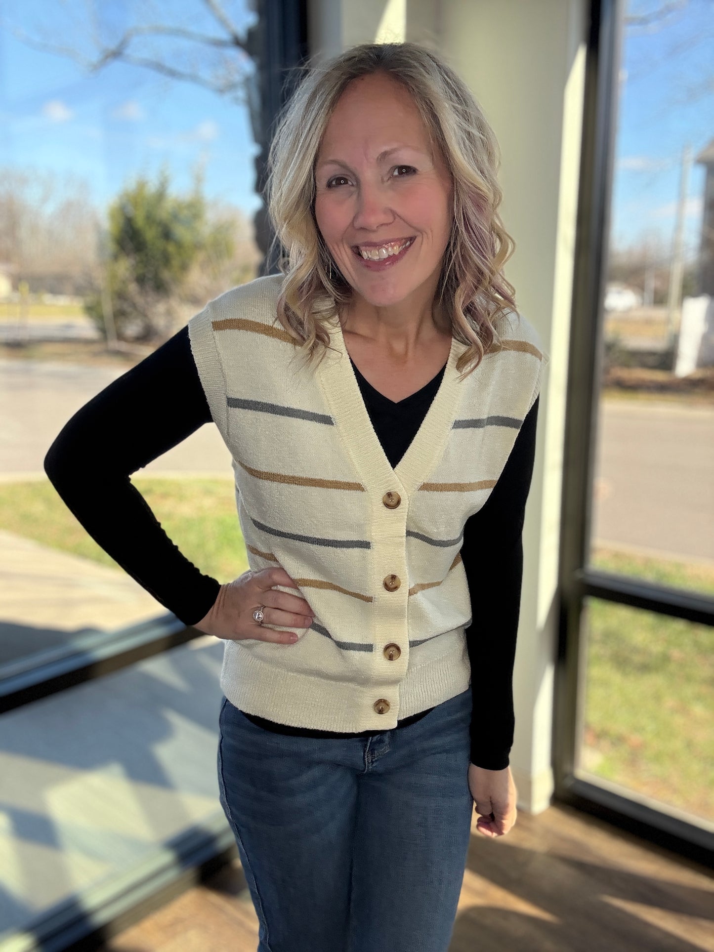 Frosted Horizon Sweater Vest