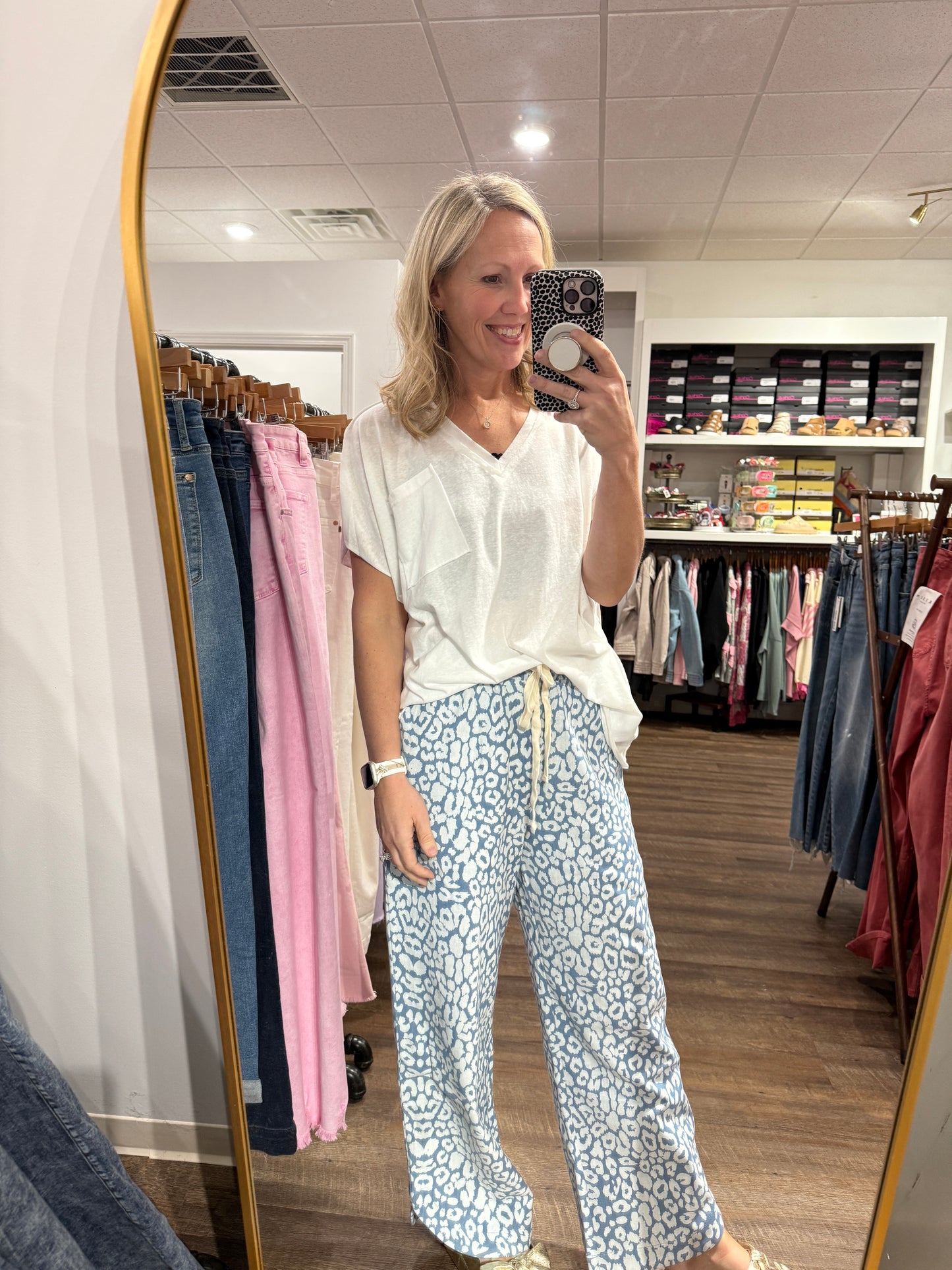 Washed Leopard Pants