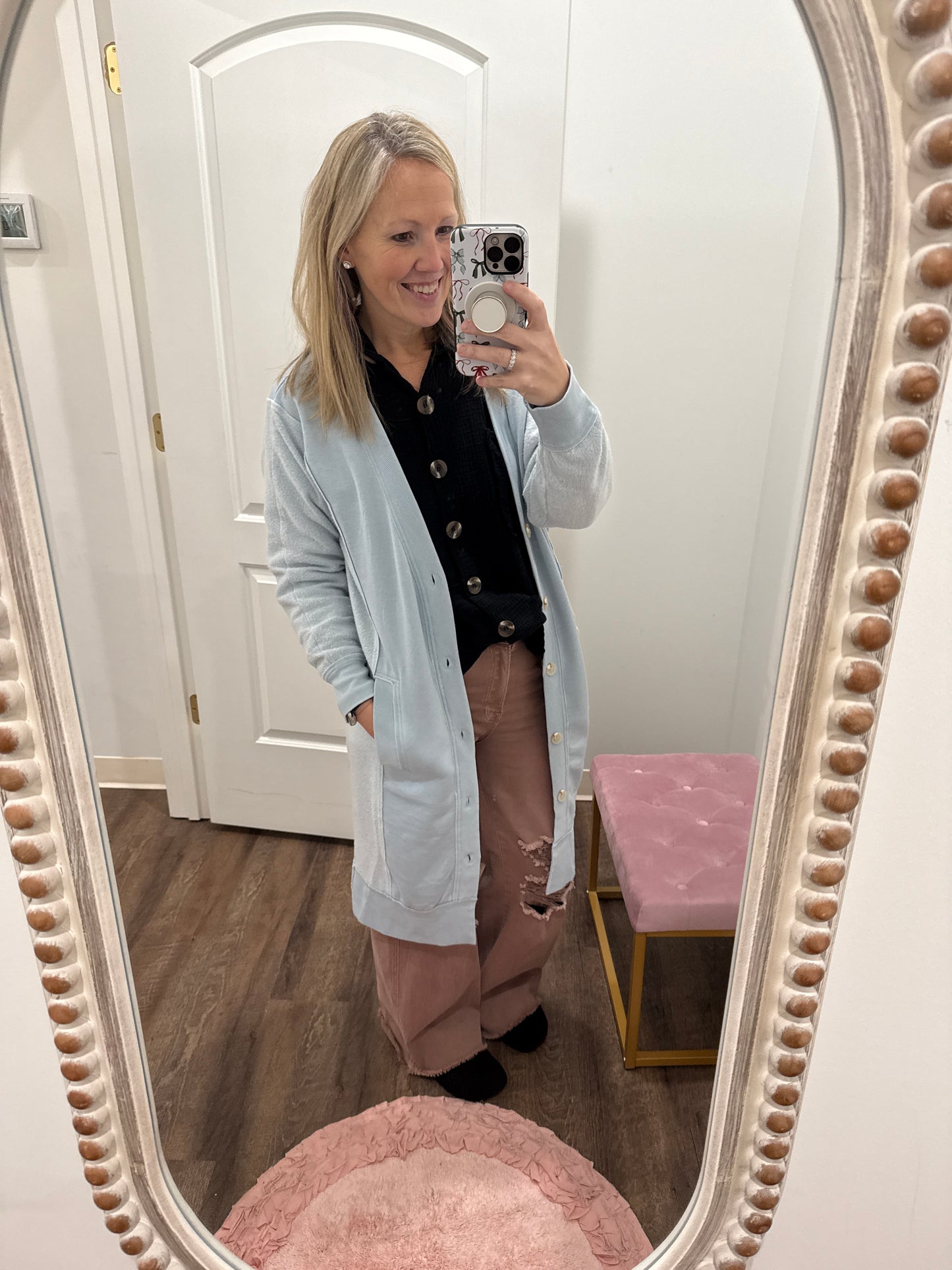 It's Friday Cardi- Baby Blue