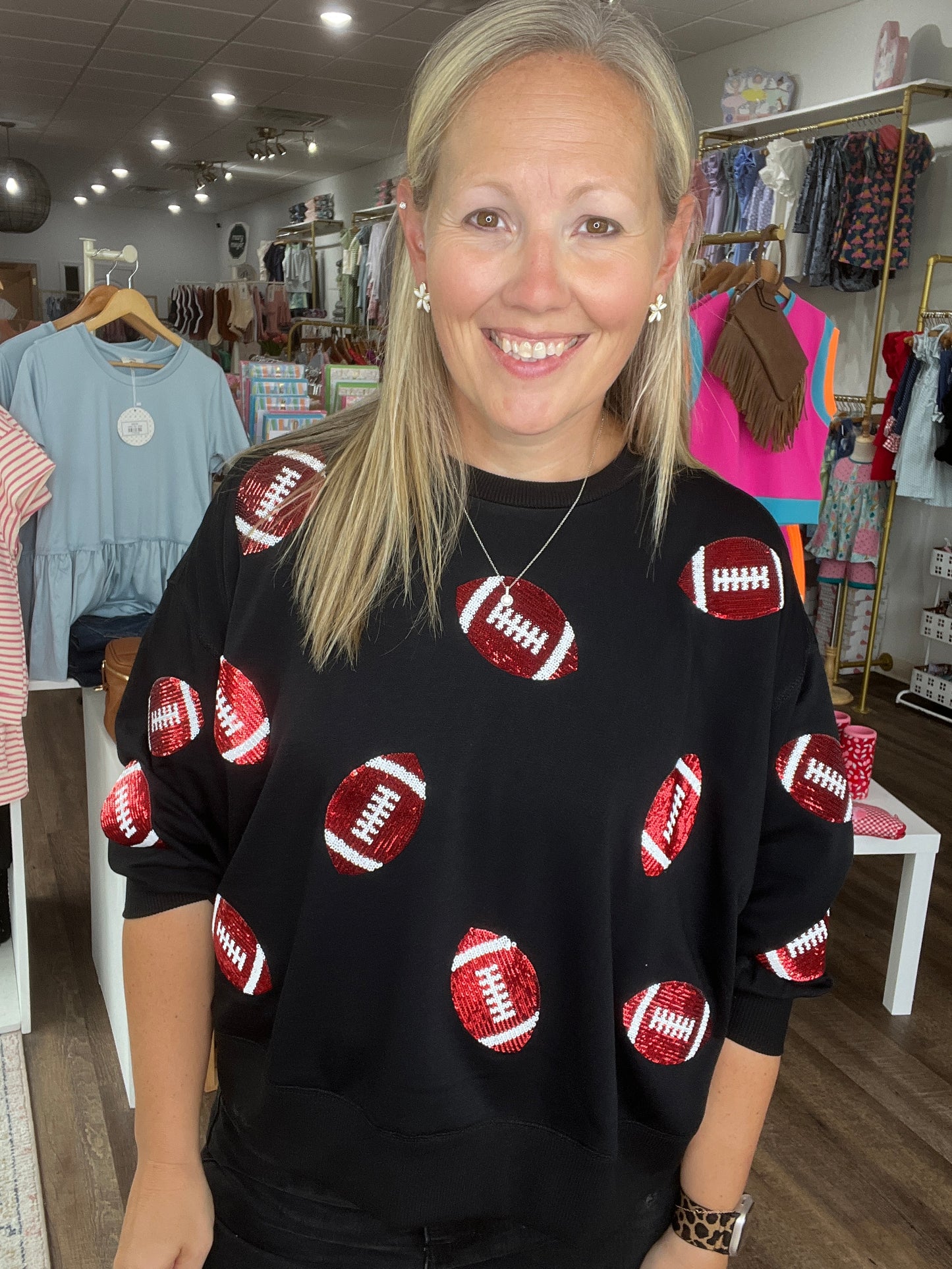 Red & Black Football Sweatshirt