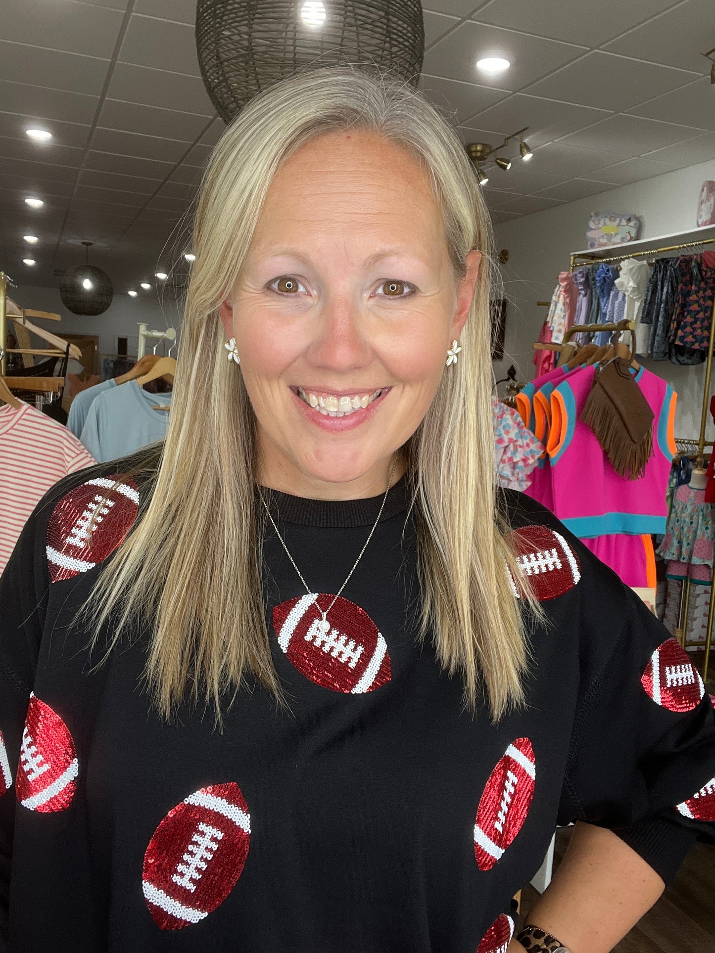 Red & Black Football Sweatshirt